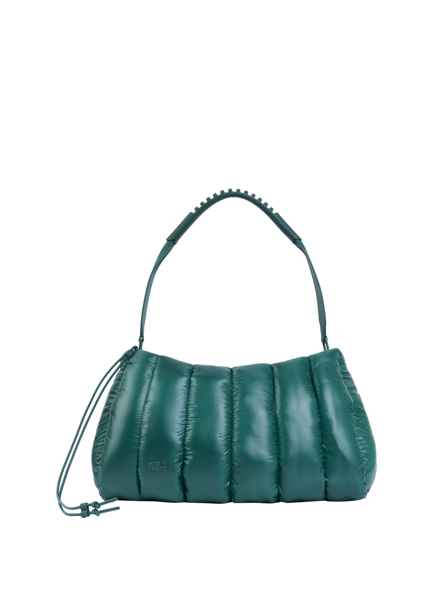 Quilted handbag with embossed logo LACOSTE Green