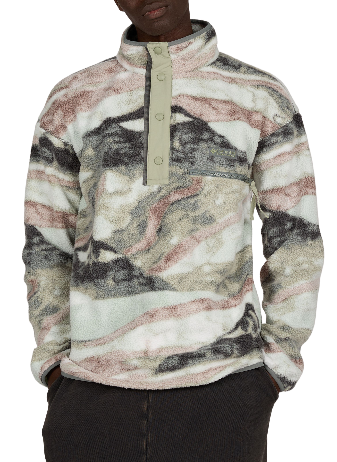 Helvetia printed fleece COLUMBIA Green