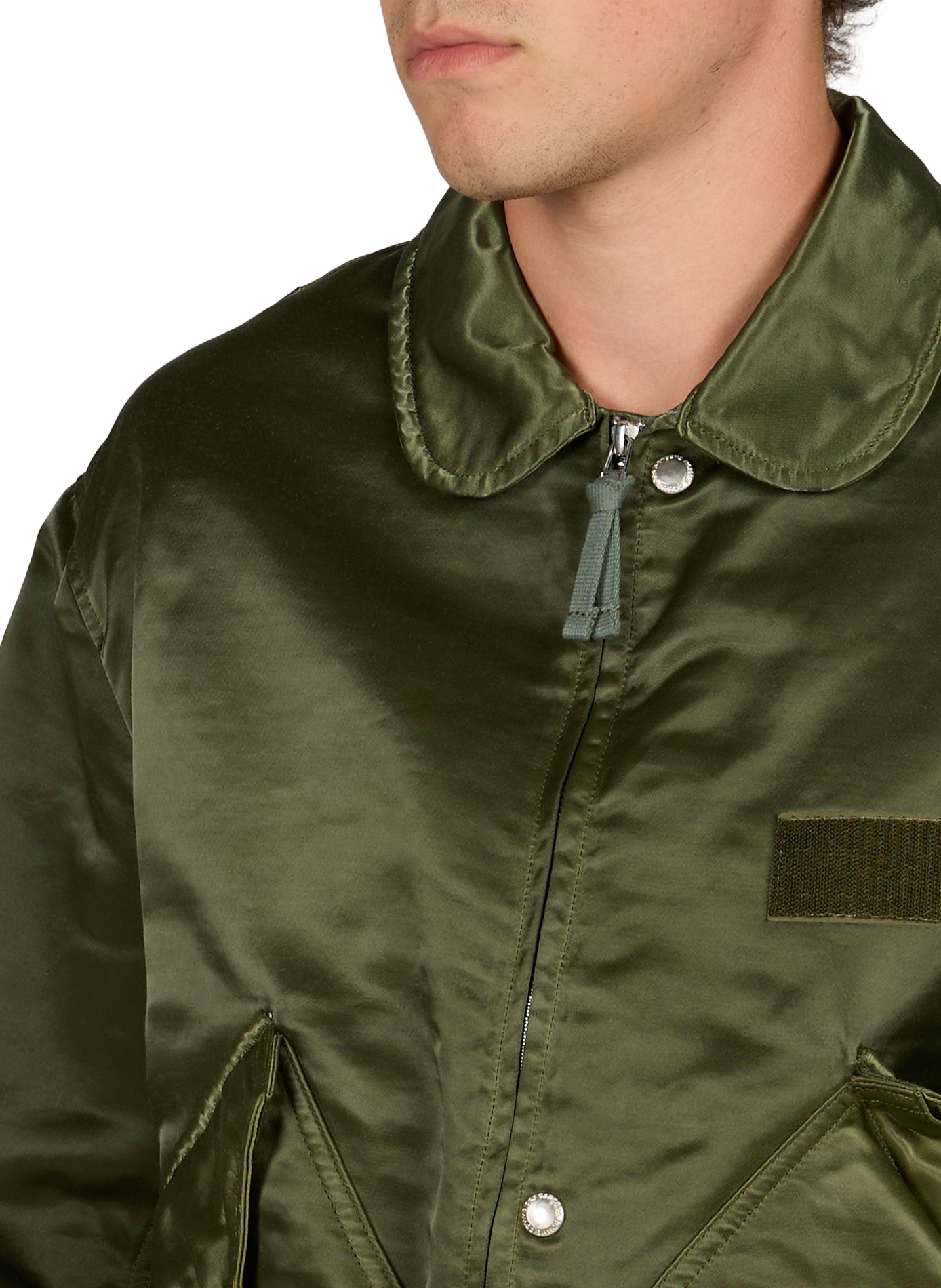 Straight jacket with classic collar in blended cotton COMME DES GARCONS HOMME Khaki
