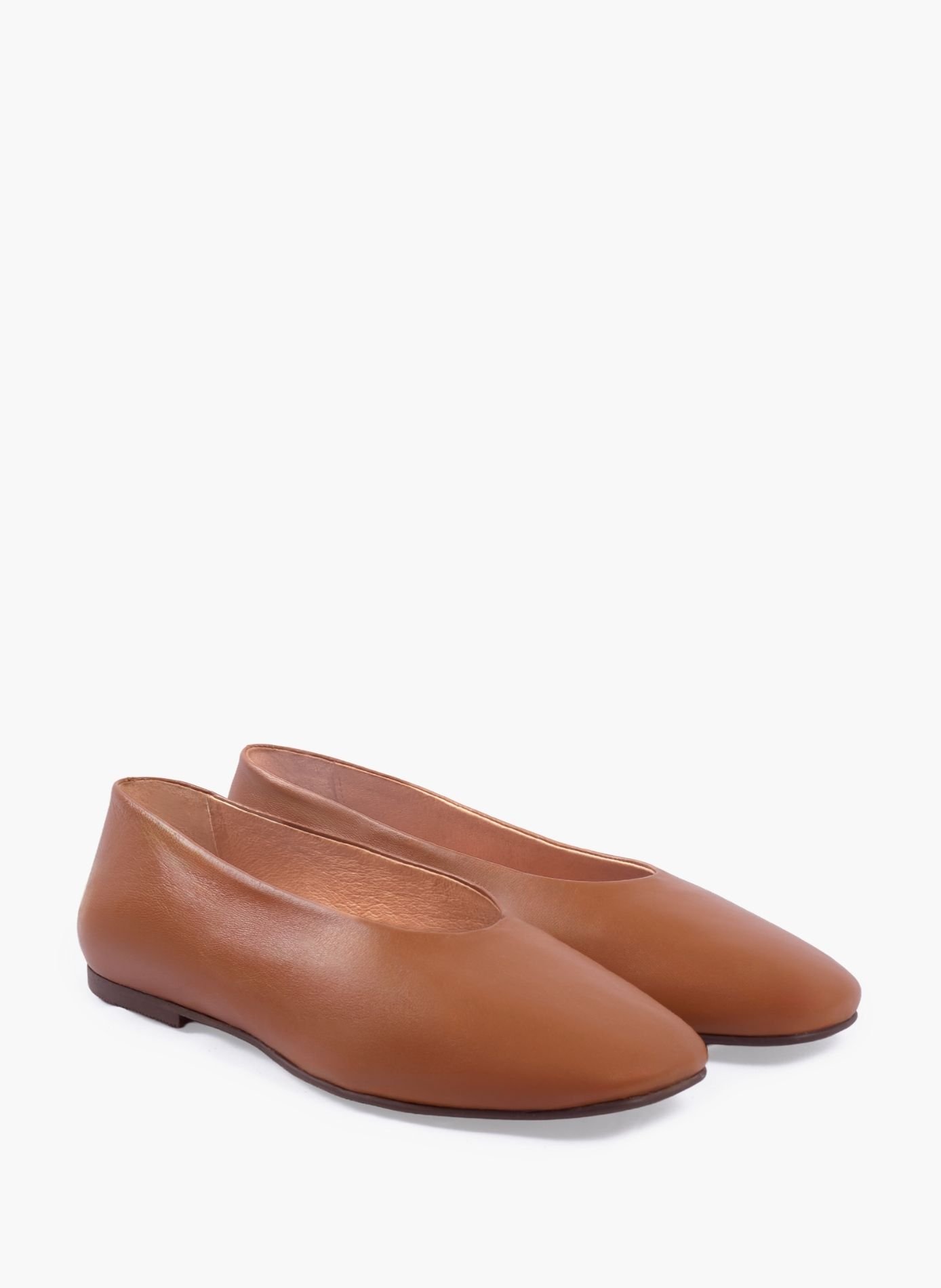 Ballerines souples paola cuir JULES & JENN Marron