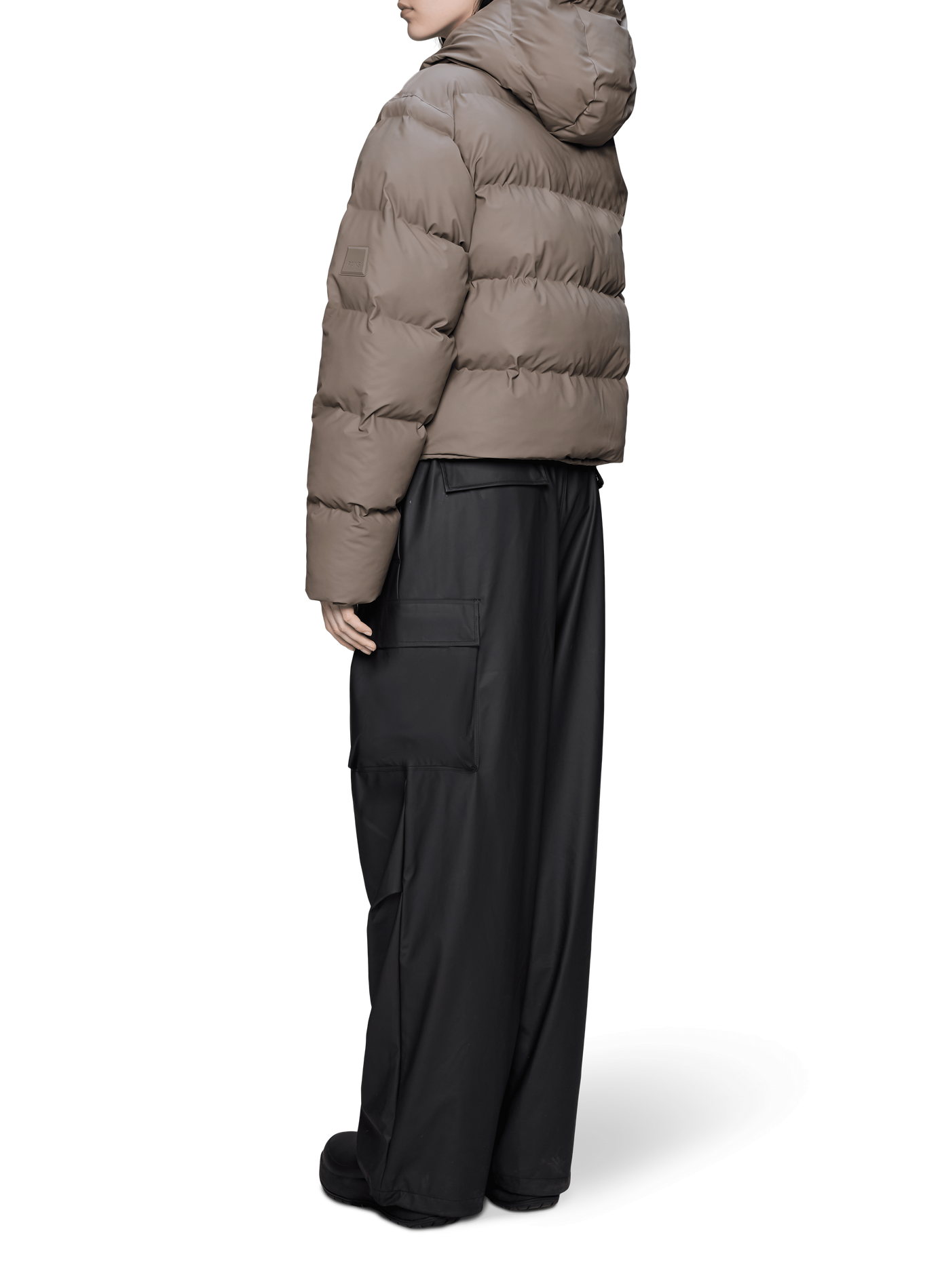 Kurze Steppjacke RAINS Beige