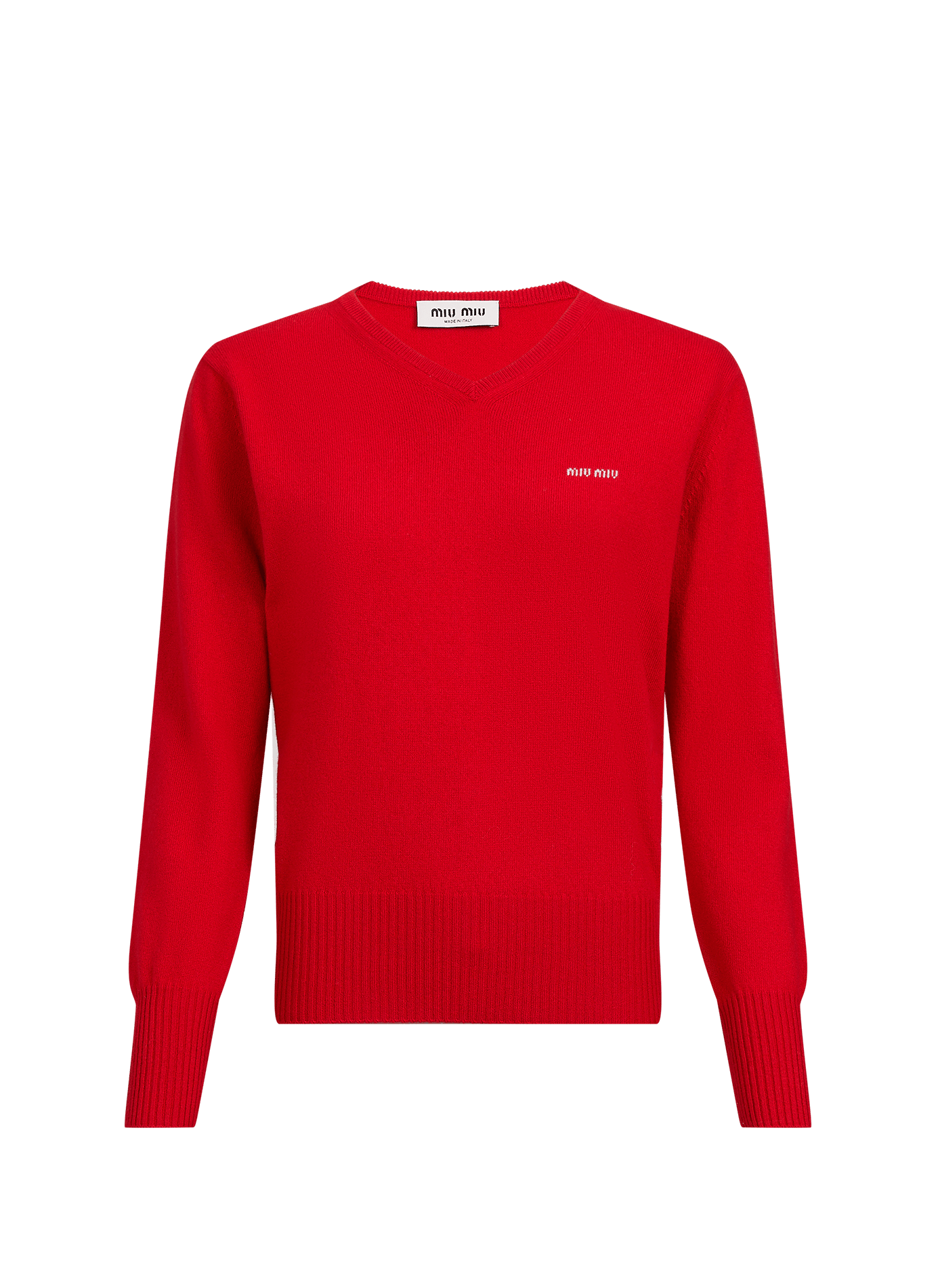  Cashmere V-neck jumper MIU MIU Red