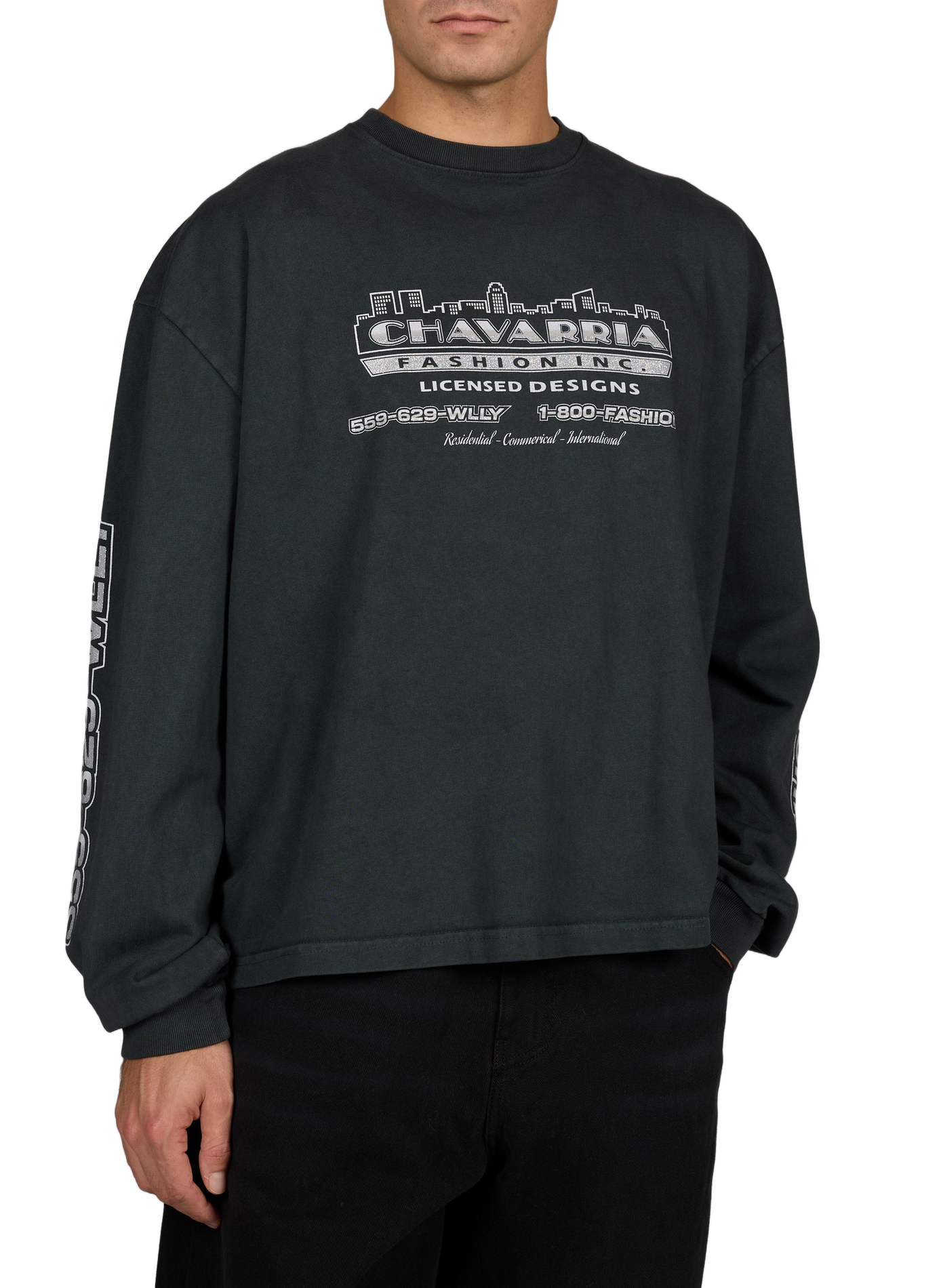 Loose-fit long-sleeved cotton T-shirt WILLY CHAVARRIA Grey