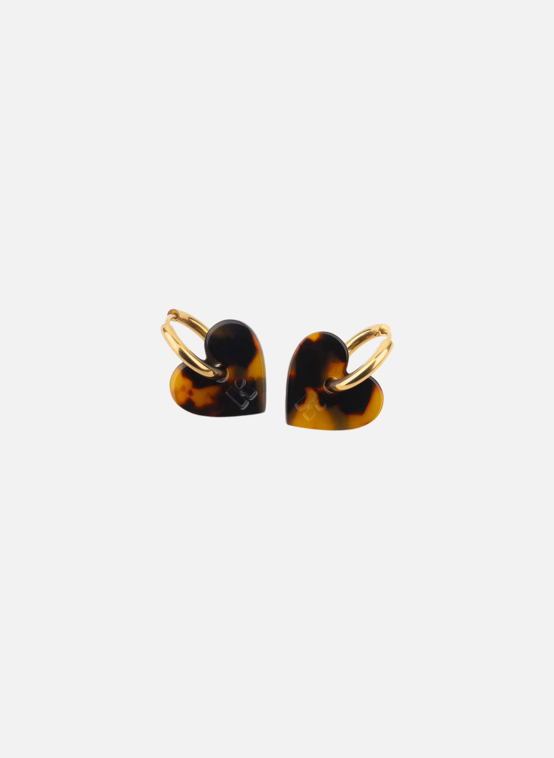 Boucles d'oreilles lova lova avec anneaux en acier inoxydable doré  Écaille