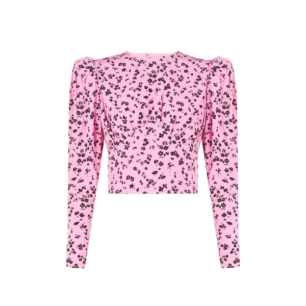 Top en jacquard fin imprimé fleuris