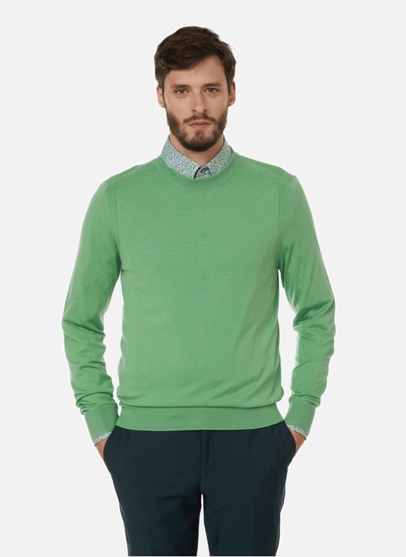 Green Merino wool jumper