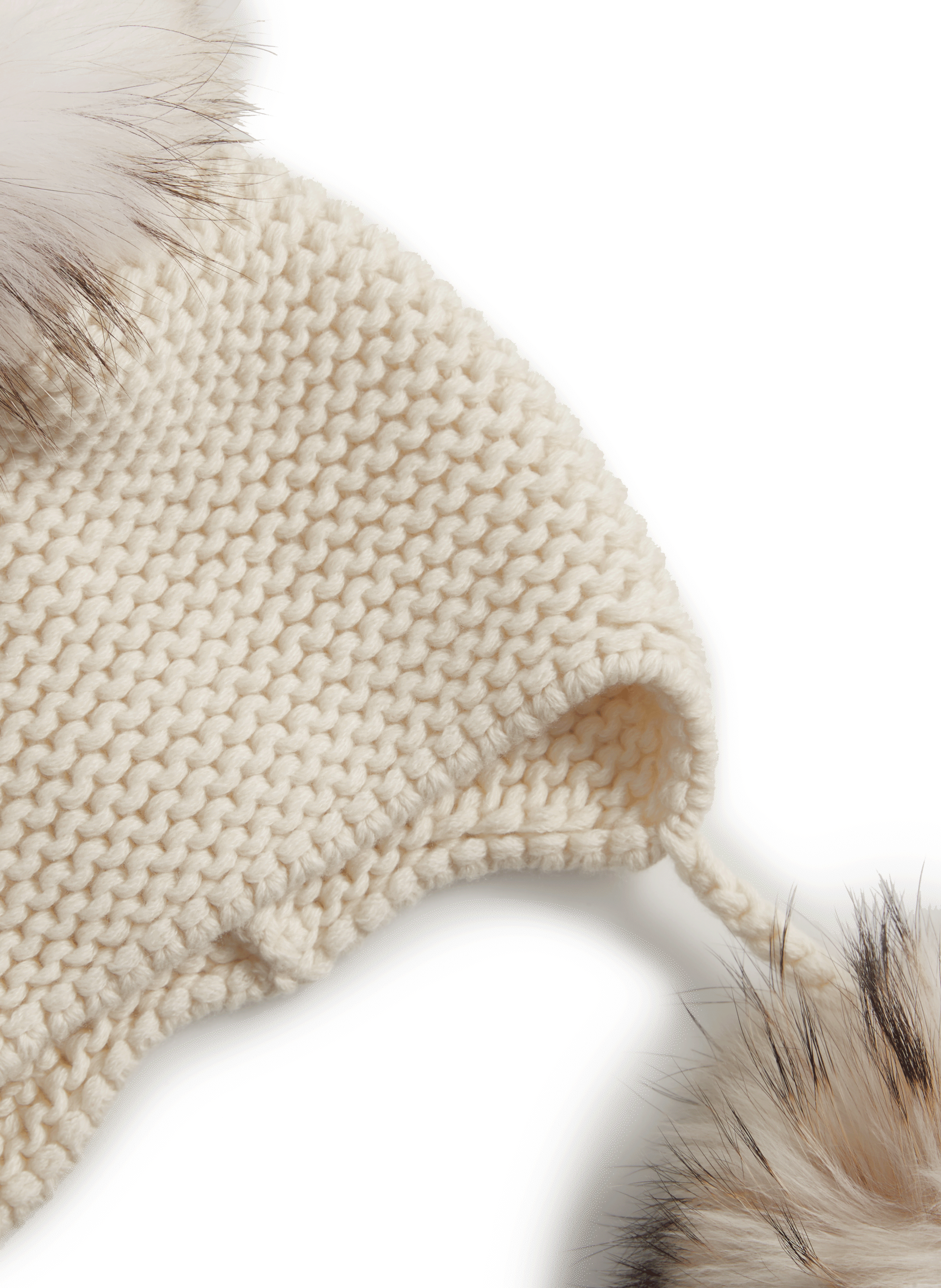 Bonnet en cachemire et fourrure