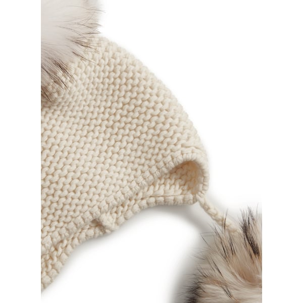 Bonnet en cachemire et fourrure