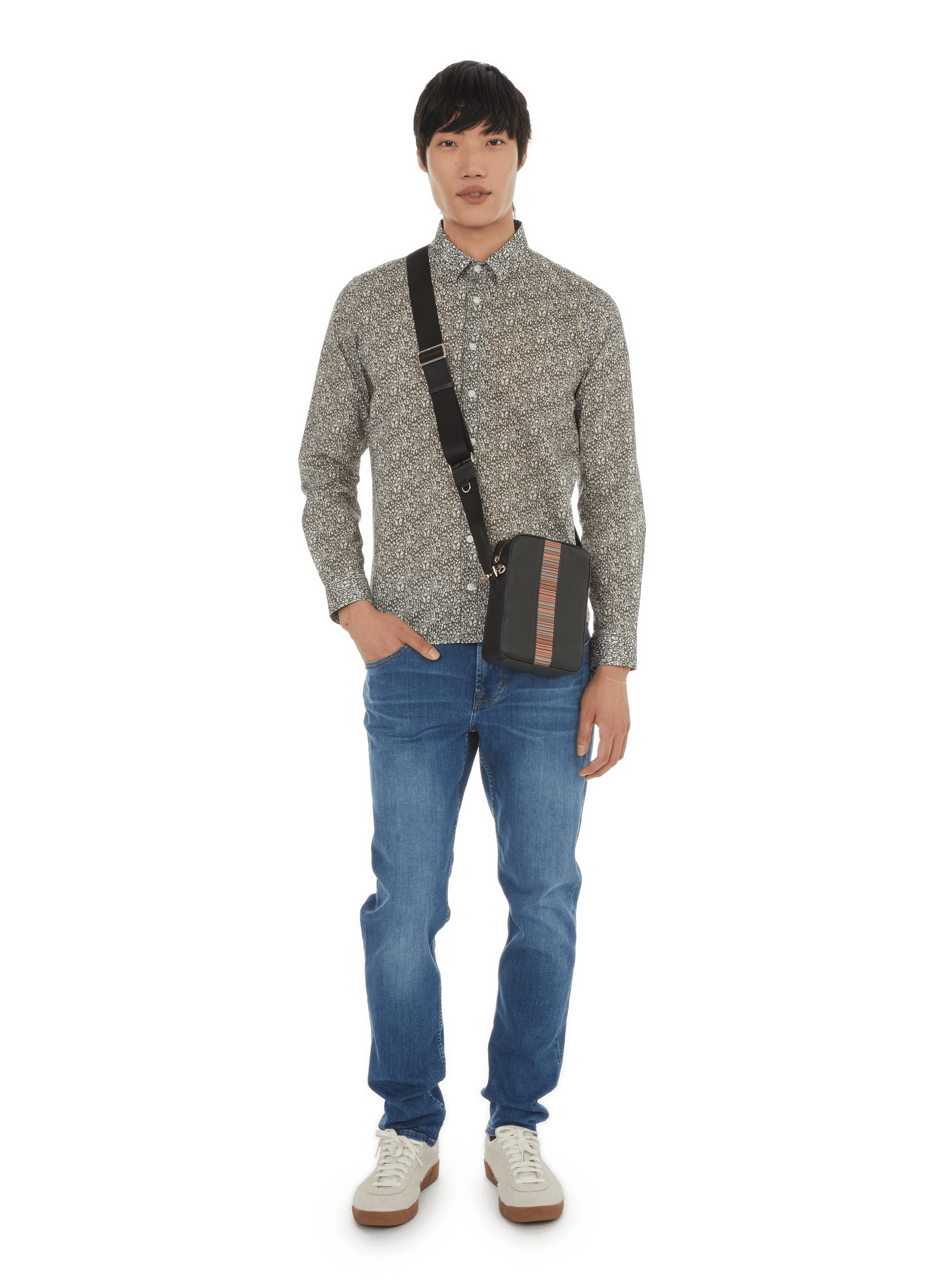 Sac à bandoulière en cuir PAUL SMITH Noir