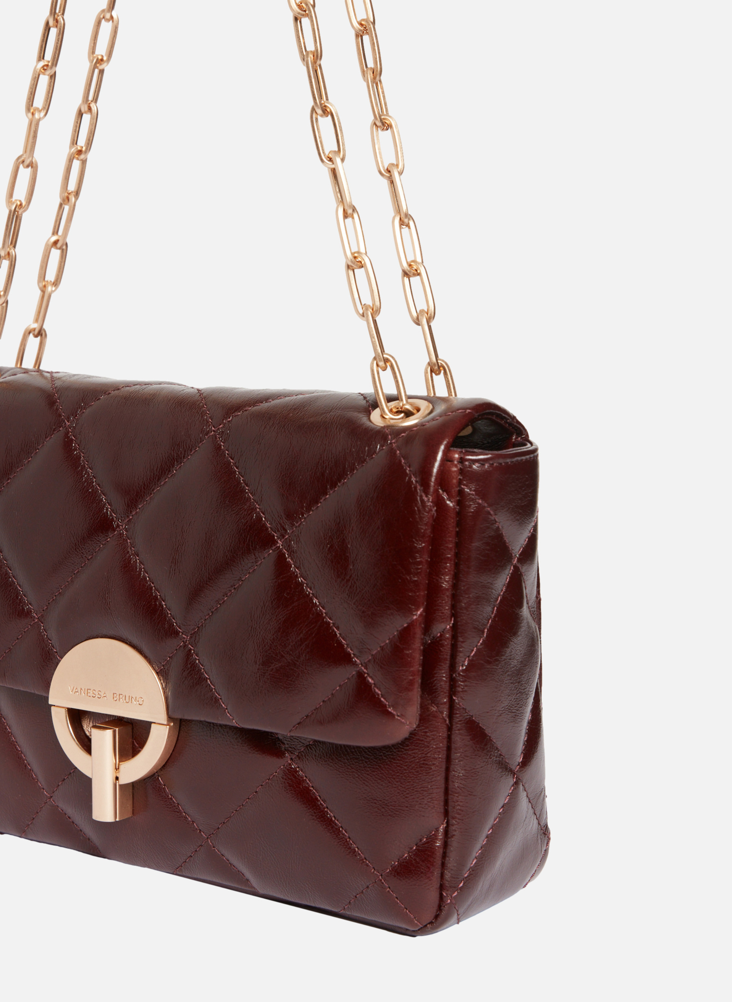 Grand sac moon en cuir VANESSA BRUNO Marron