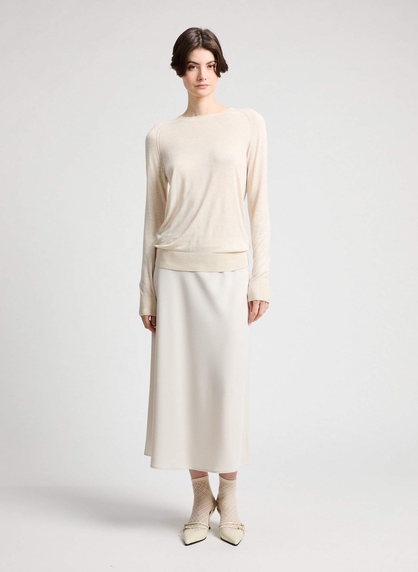 Pull à col rond Beige