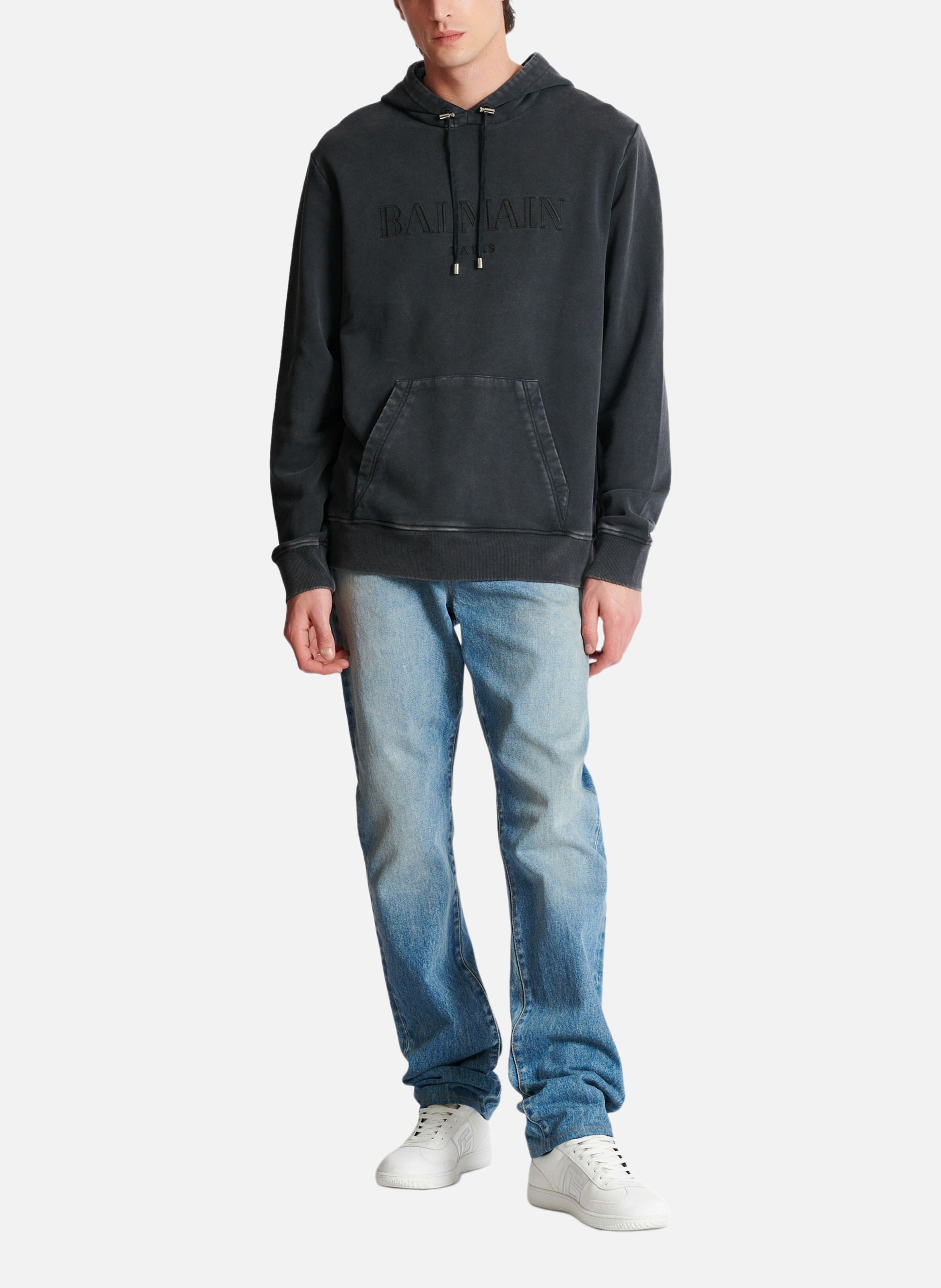 Hoodie brodé balmain vintage BALMAIN Gris