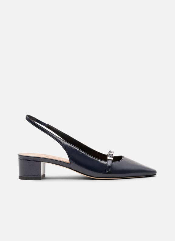 Sling back mambi en napa craquele Bleu by PARALLELE PARALLELE Sling back mambi en napa craquele Bleu