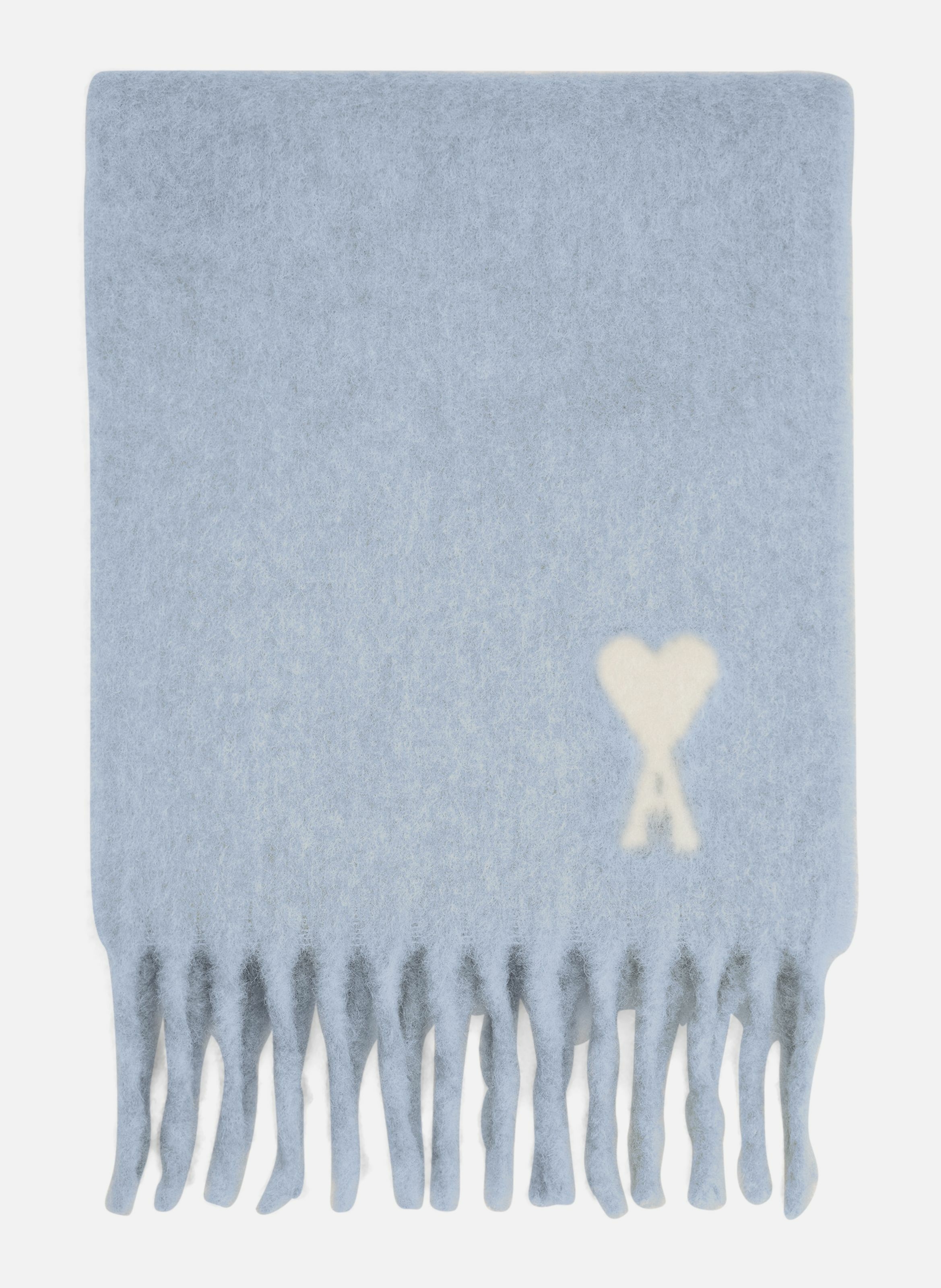 Echarpe ami de coeur en alpaga unisexe AMI PARIS Bleu