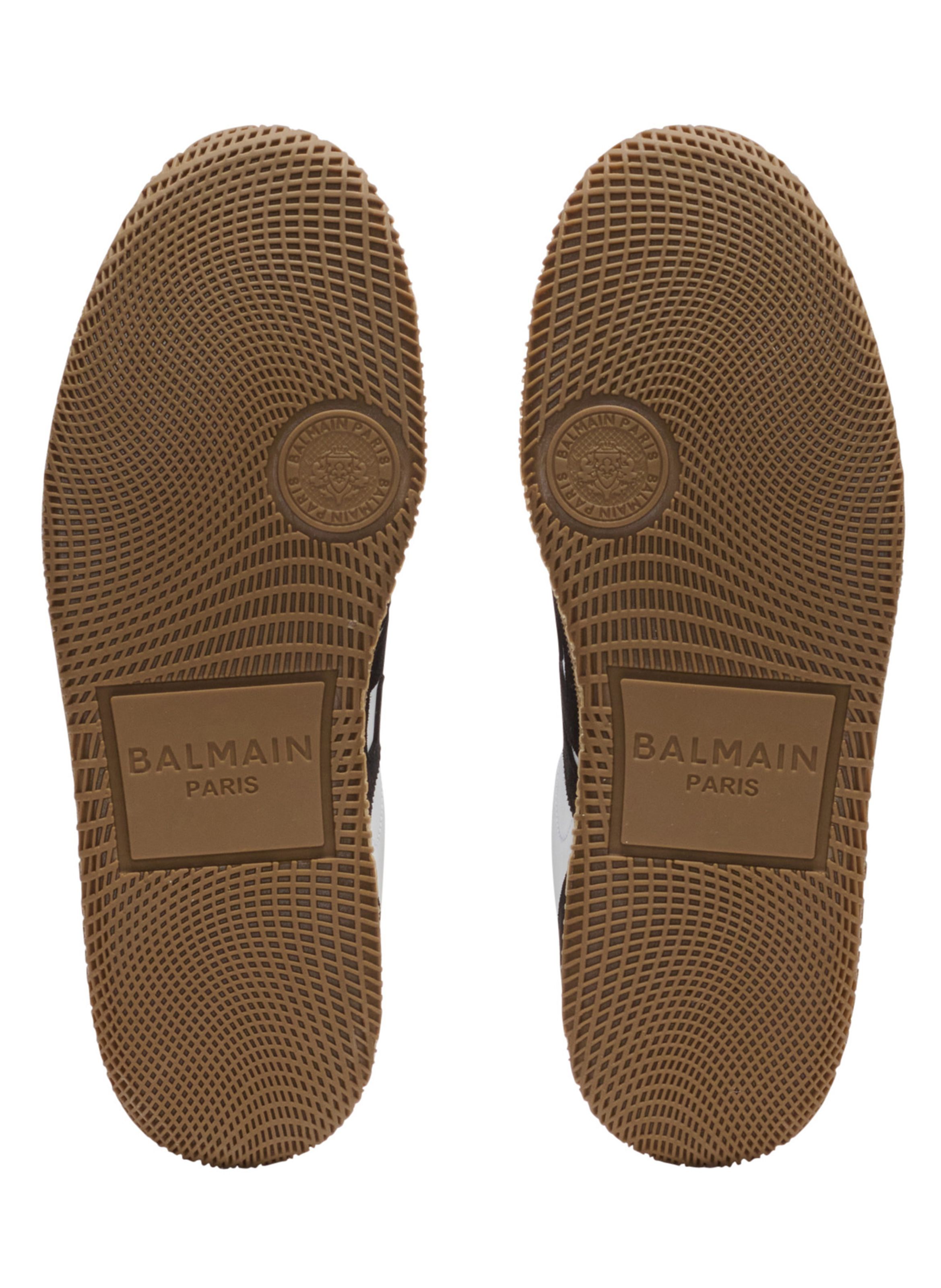 Baskets balmain swan en cuir de veau et cuir suédé BALMAIN Noir