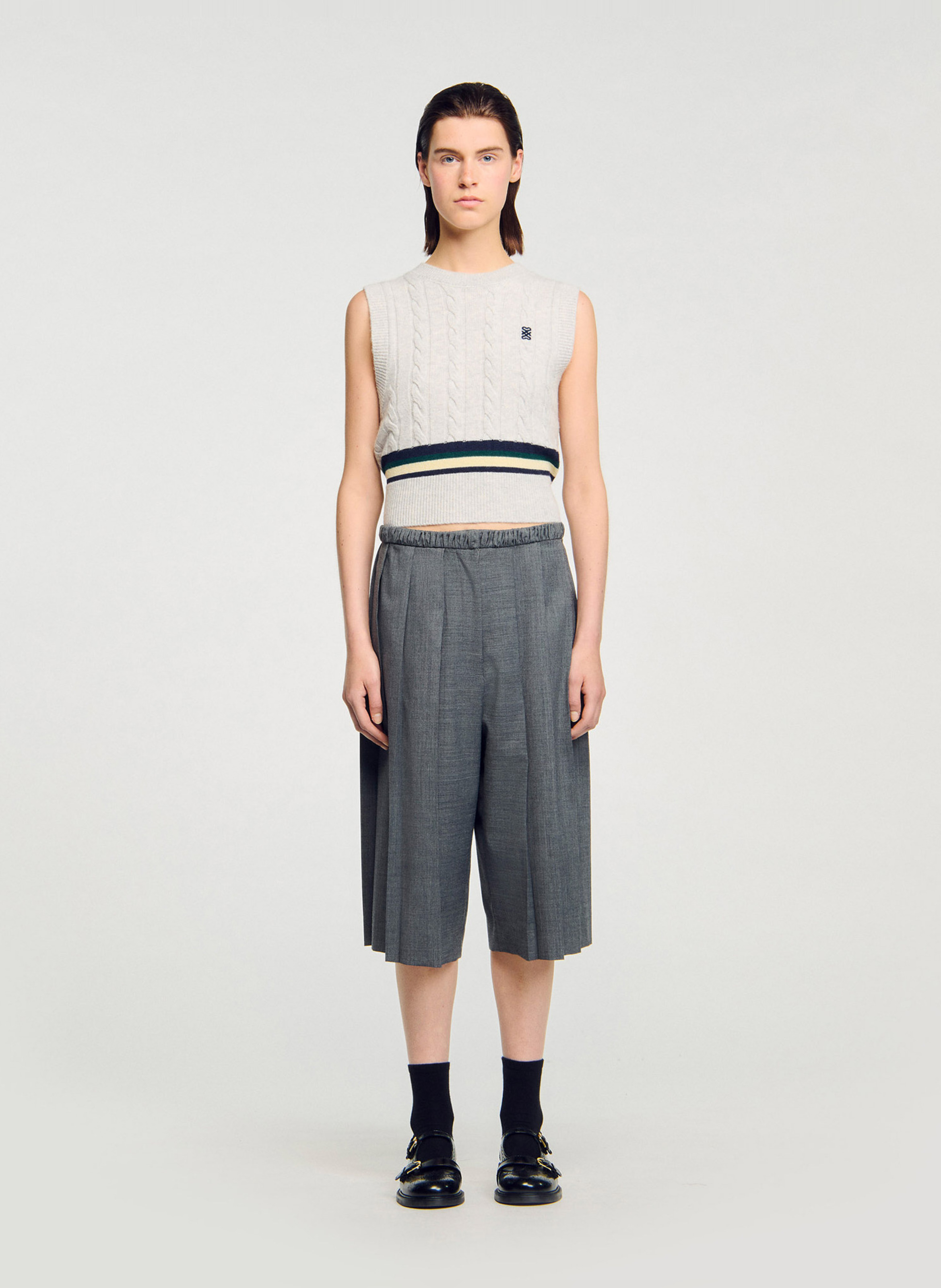 Bermuda plissé SANDRO Gris