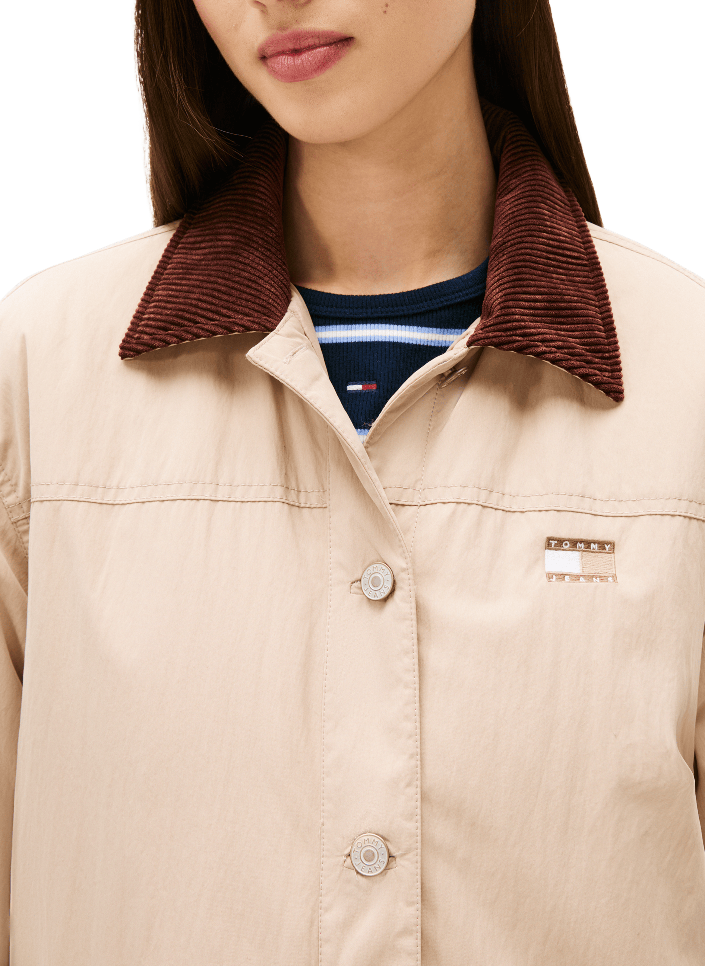 Veste à col en velours TOMMY HILFIGER Beige
