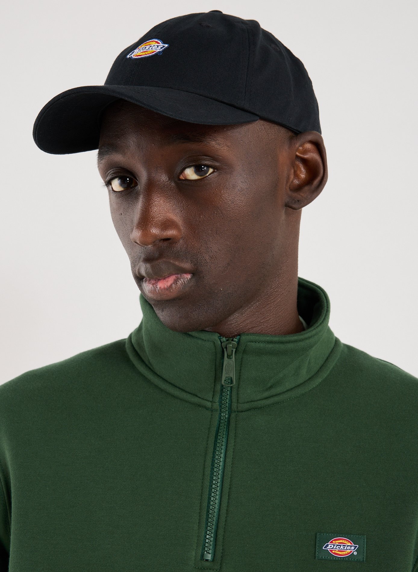 Cotton baseball cap with logo DICKIES Black