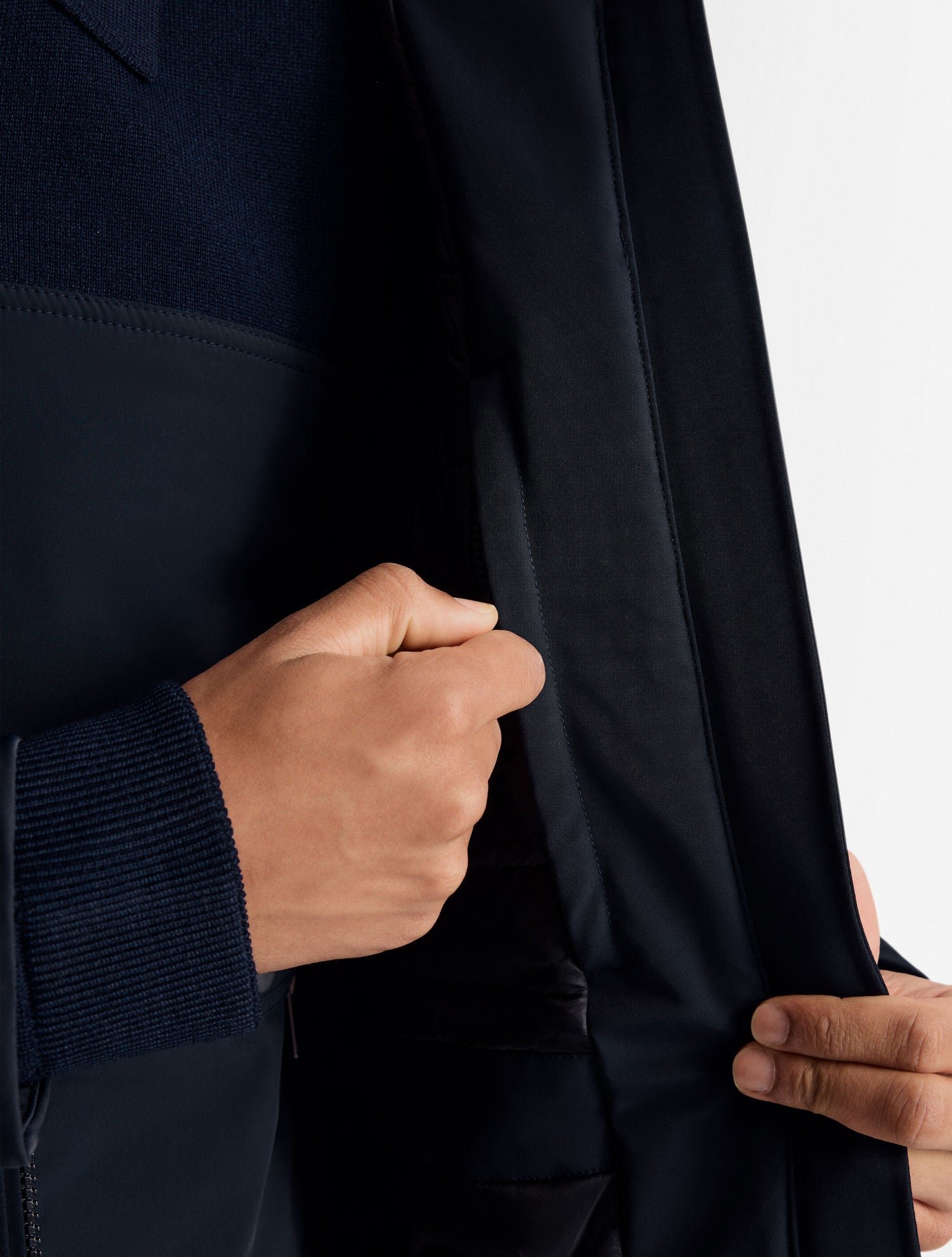 Manteau orno col capuche Bleu