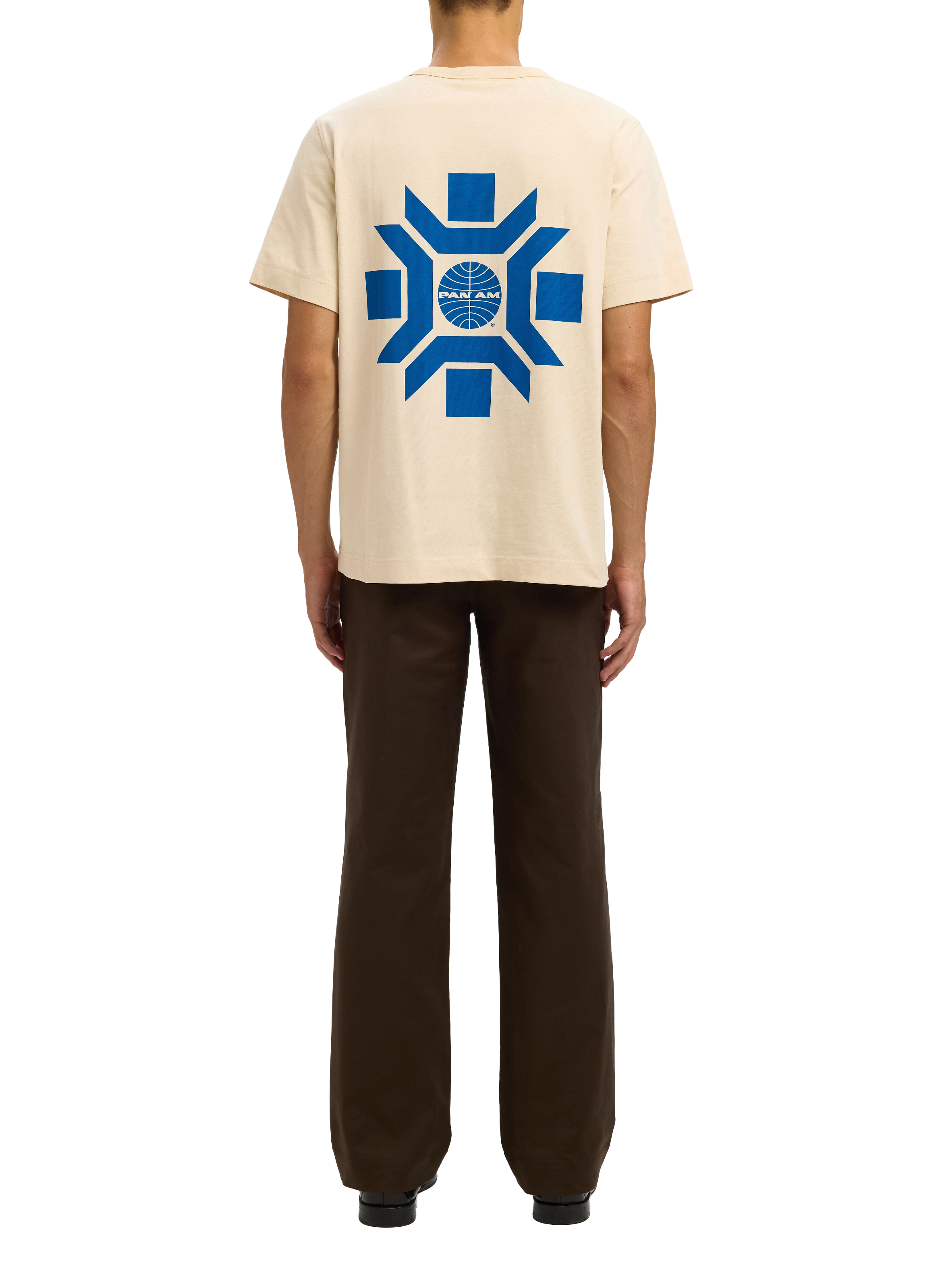 T-shirt coupe droite avec motif  SELECTED Beige