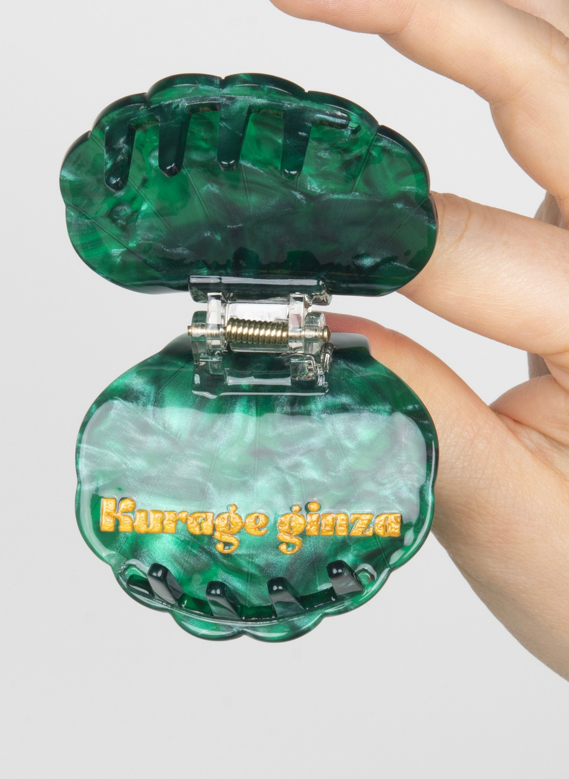 Pince à cheveux mermaid en acétate de cellulose KURAGE GINZA Vert