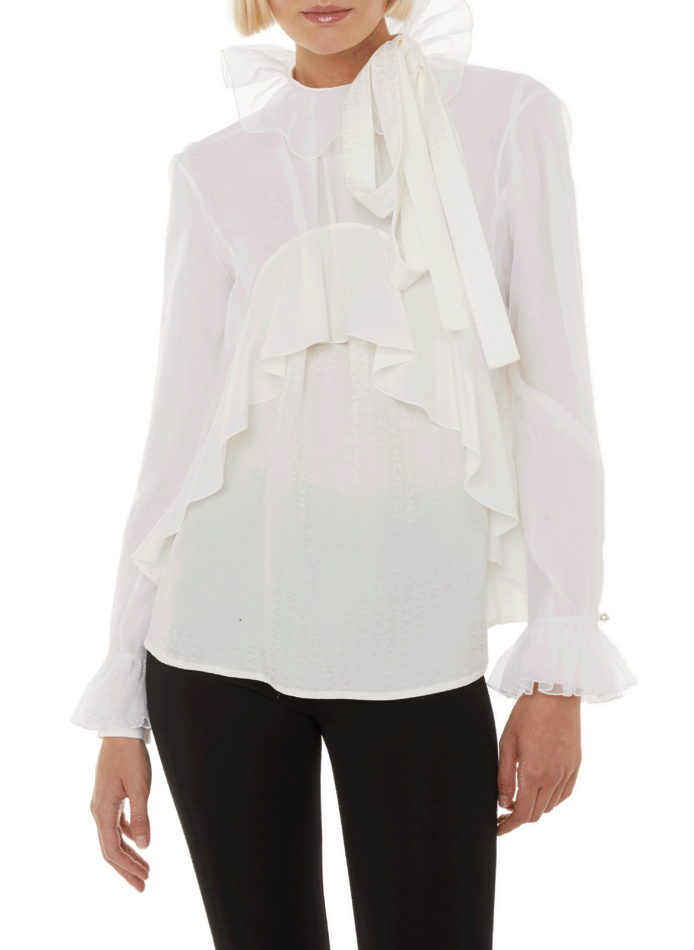 GIVENCHY Sheer silk blouse White