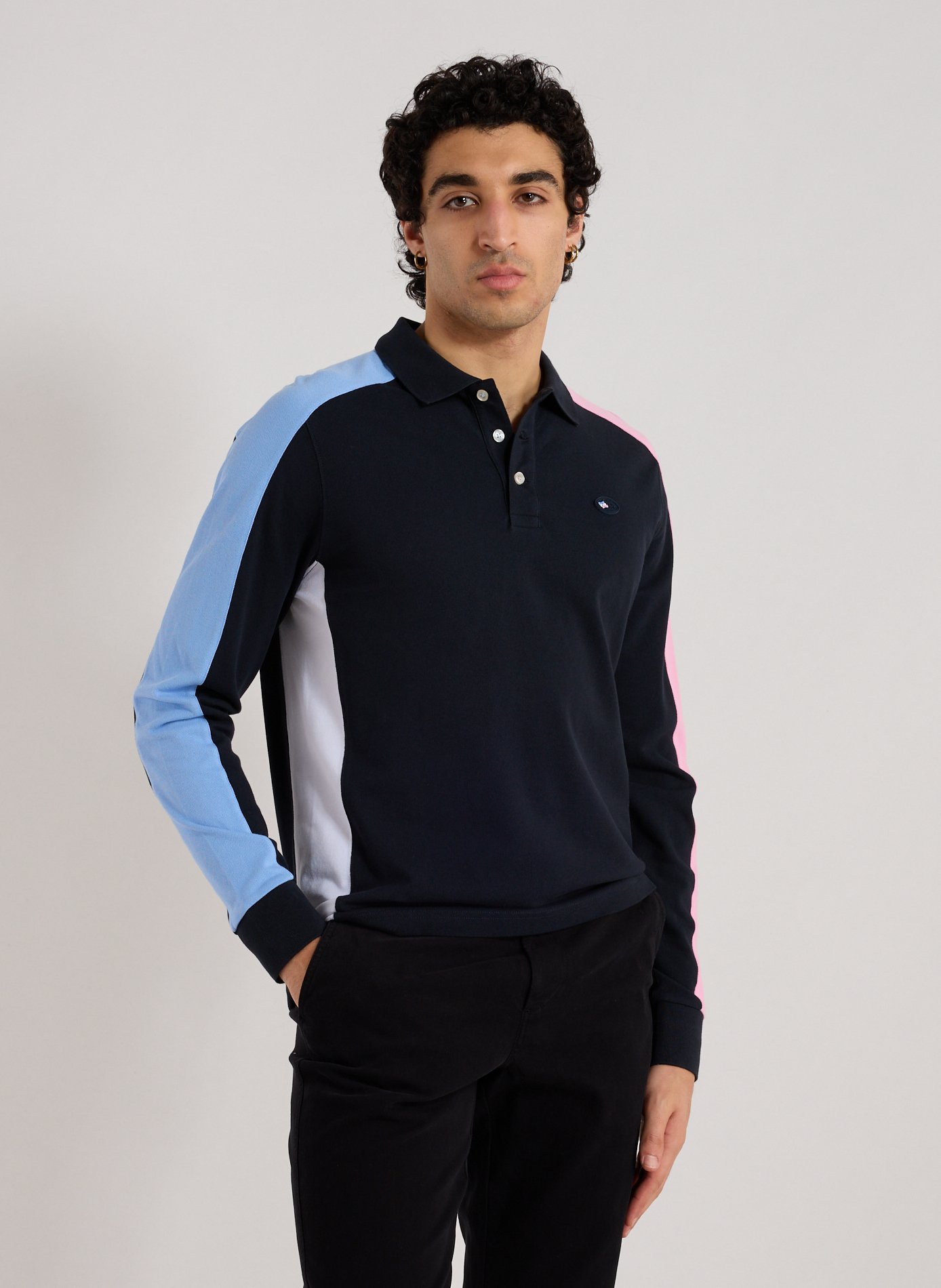 EDEN PARK Polo manches longues en coton Rose