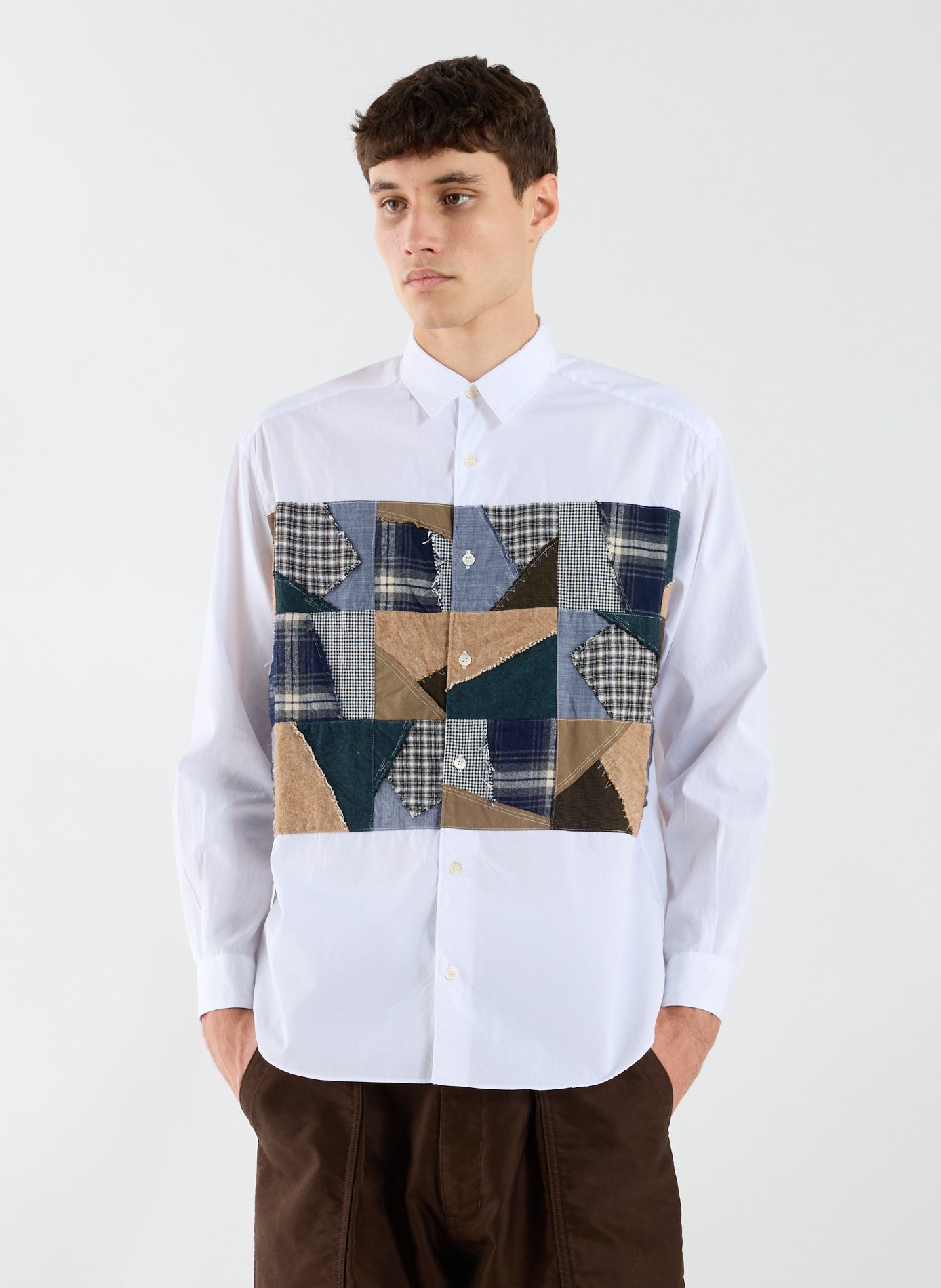 Chemise patchwork col classique en coton COMME DES GARCONS HOMME