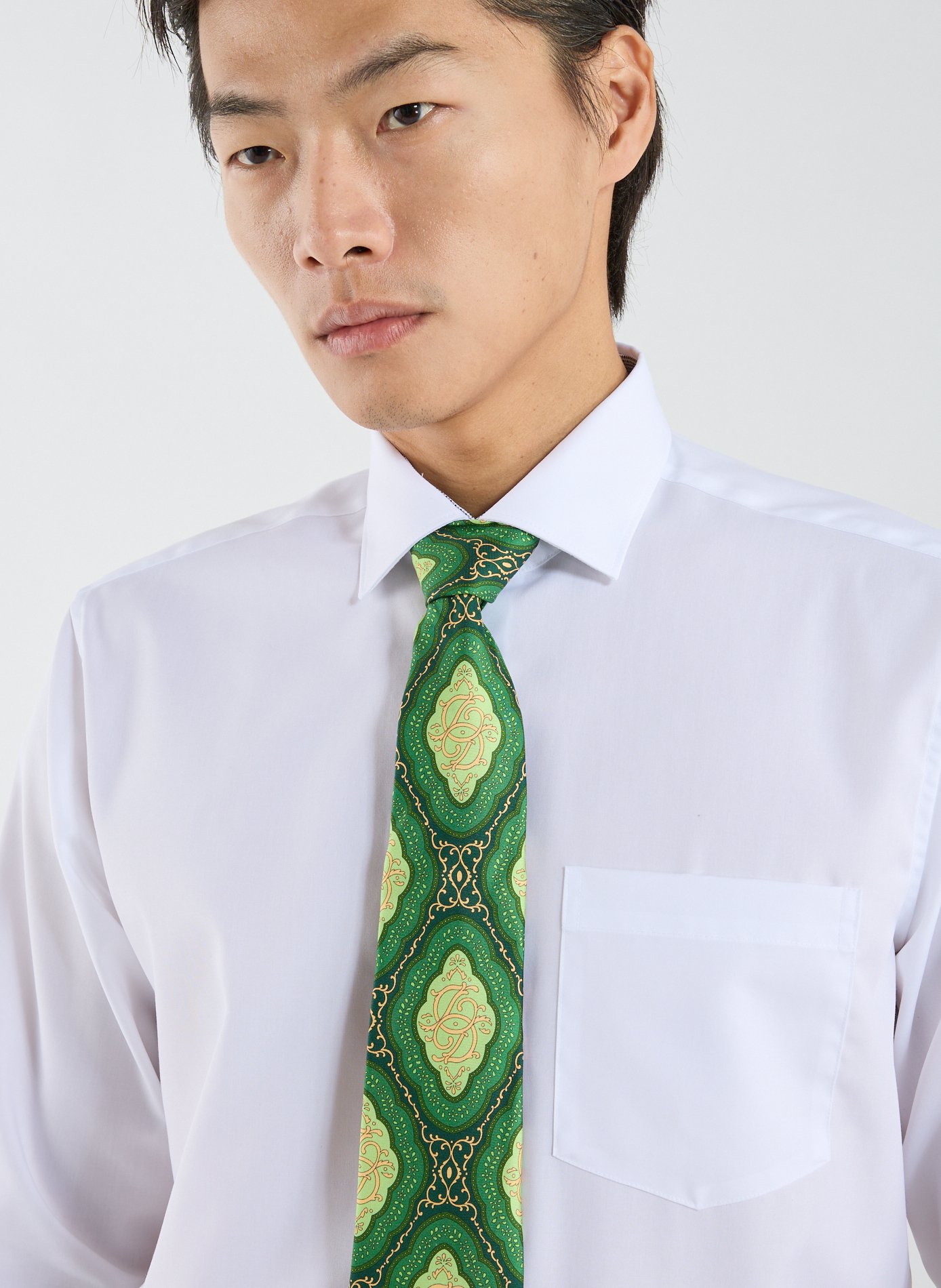 Printed silk tie DROLE DE MONSIEUR Green