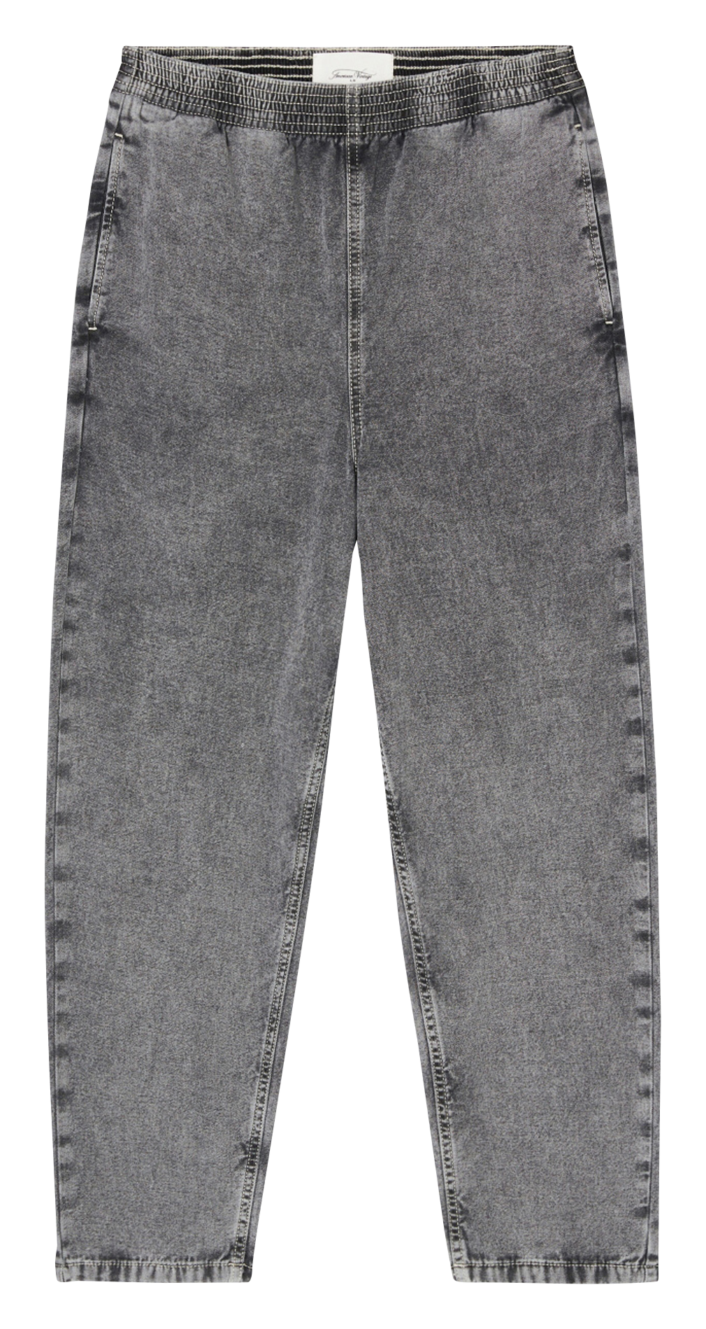 Jean droit taille haute en coton jazy AMERICAN VINTAGE Gris