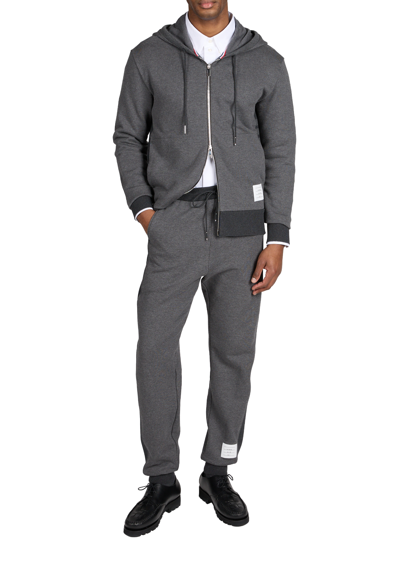 Pantalon de survêtement en coton THOM BROWNE Gris