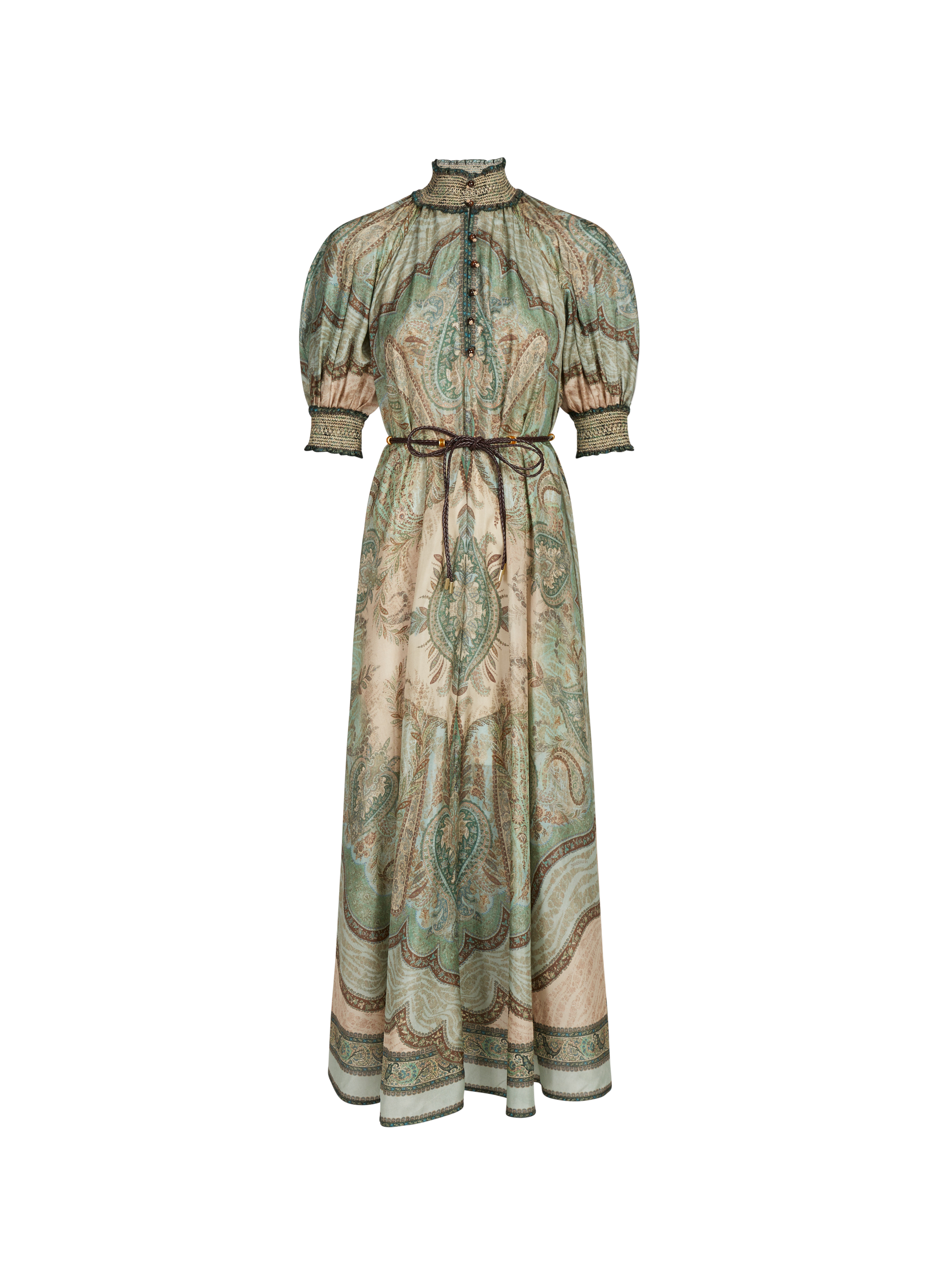 Flowy silk dress with a high neck ZIMMERMANN Multicolour