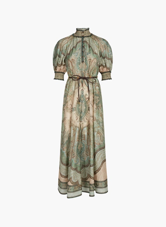 Flowy silk dress with a high neck Multicolour Zimmermann - Women | Printemps.com Flowy silk dress with a high neck Multicolour Zimmermann - Women | Printemps.com