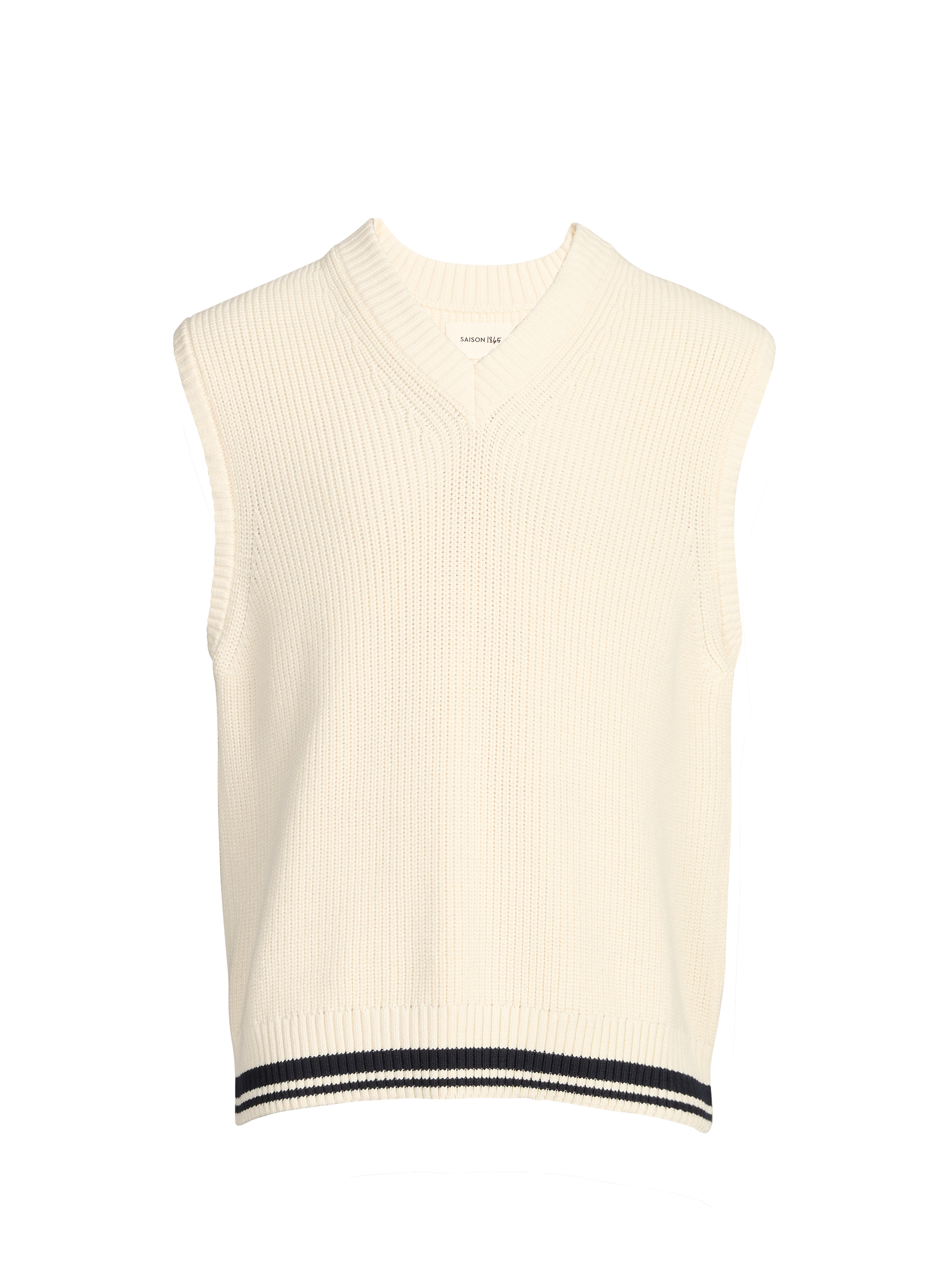 Pull col V sans manches Hold en coton  SAISON 1865 Beige