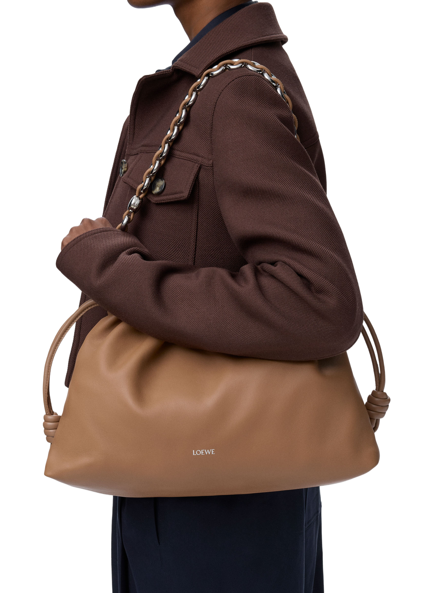 Grand Flamenco purse en cuir d'agneau nappa LOEWE Marron