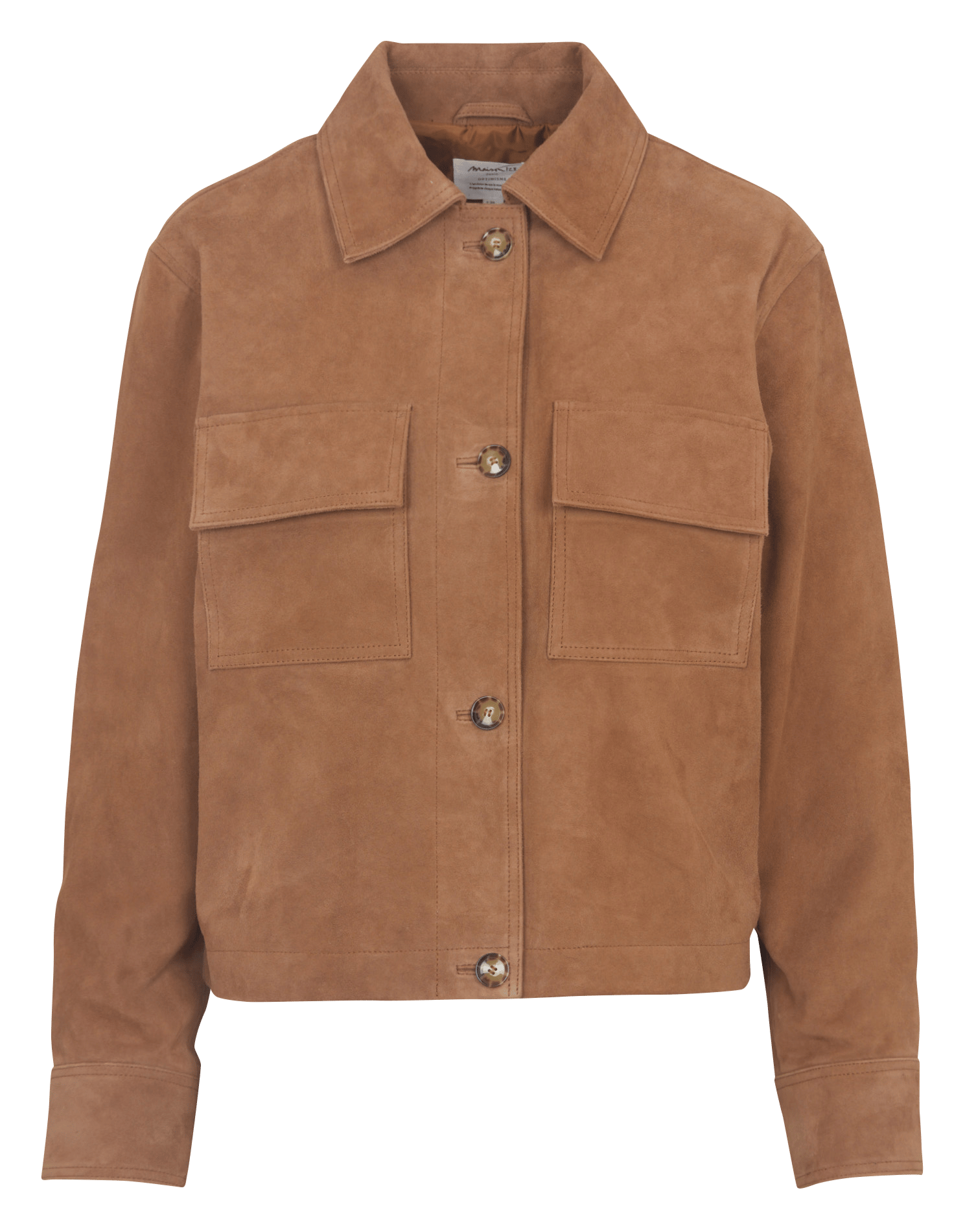 Veste droite col classique en cuir velours coco MAISON 123 Beige