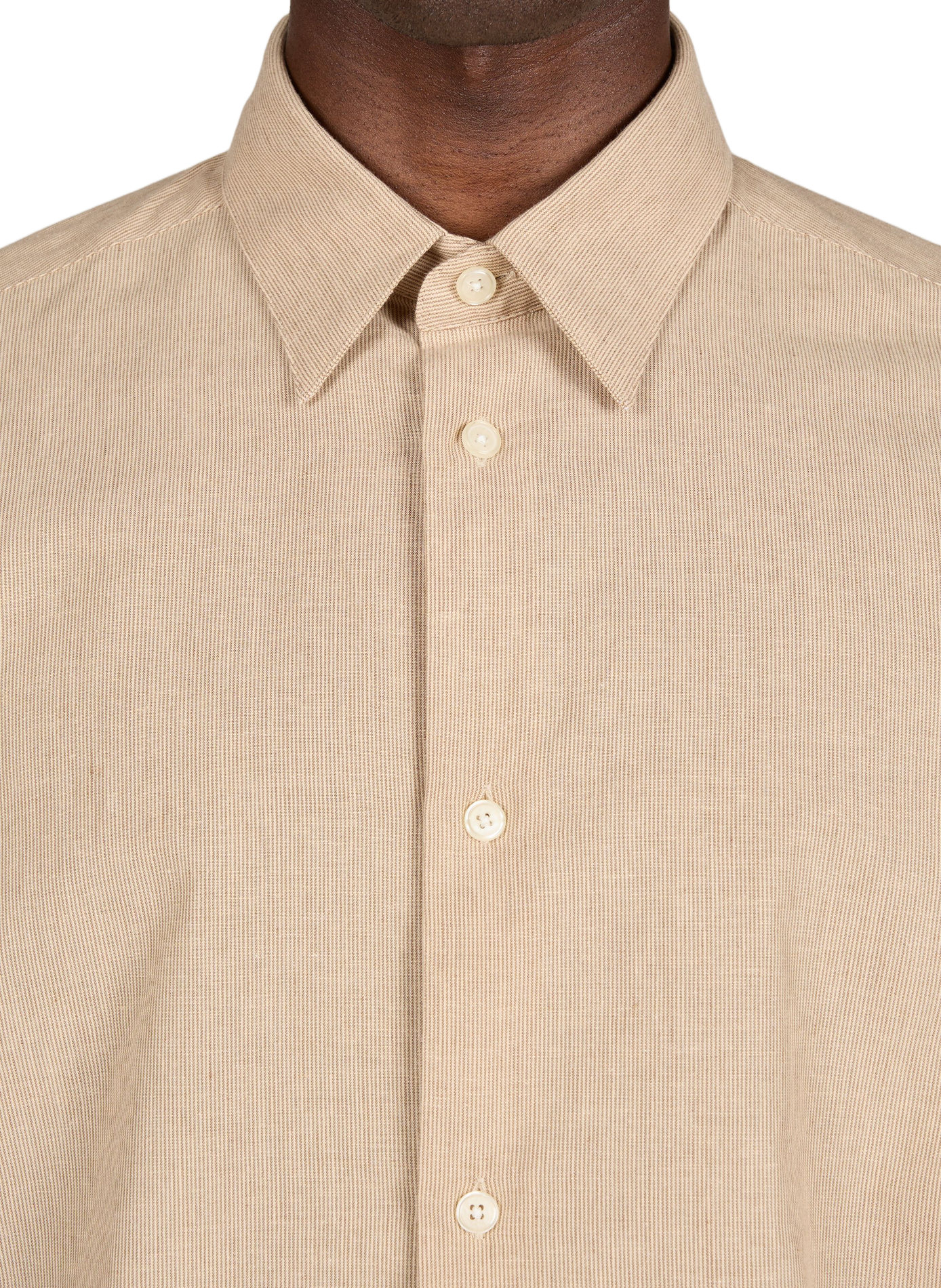 Striped shirt from Hasual-D in blended cotton and linen AU PRINTEMPS PARIS Beige