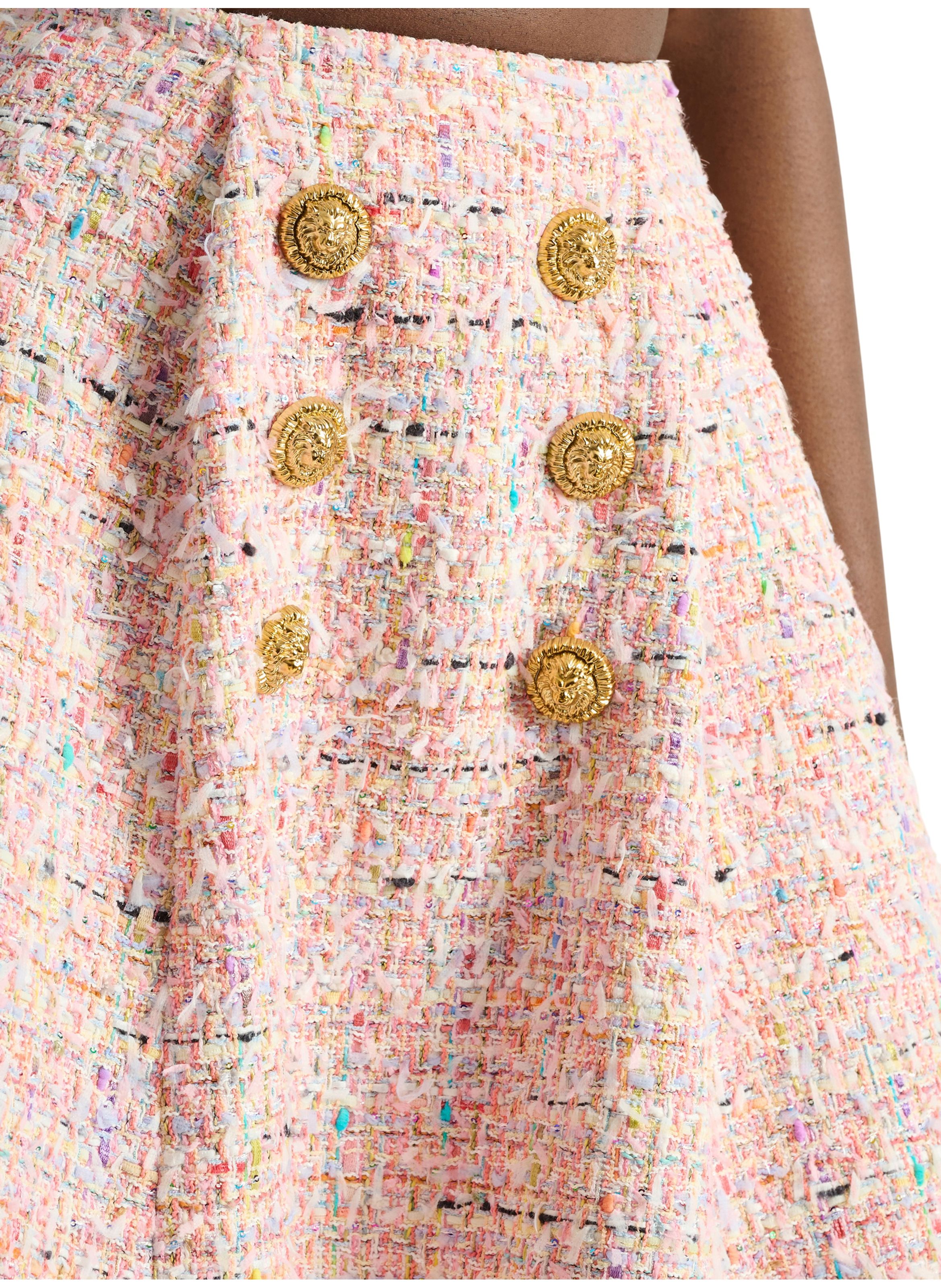 Jupe patineuse en tweed BALMAIN Rose