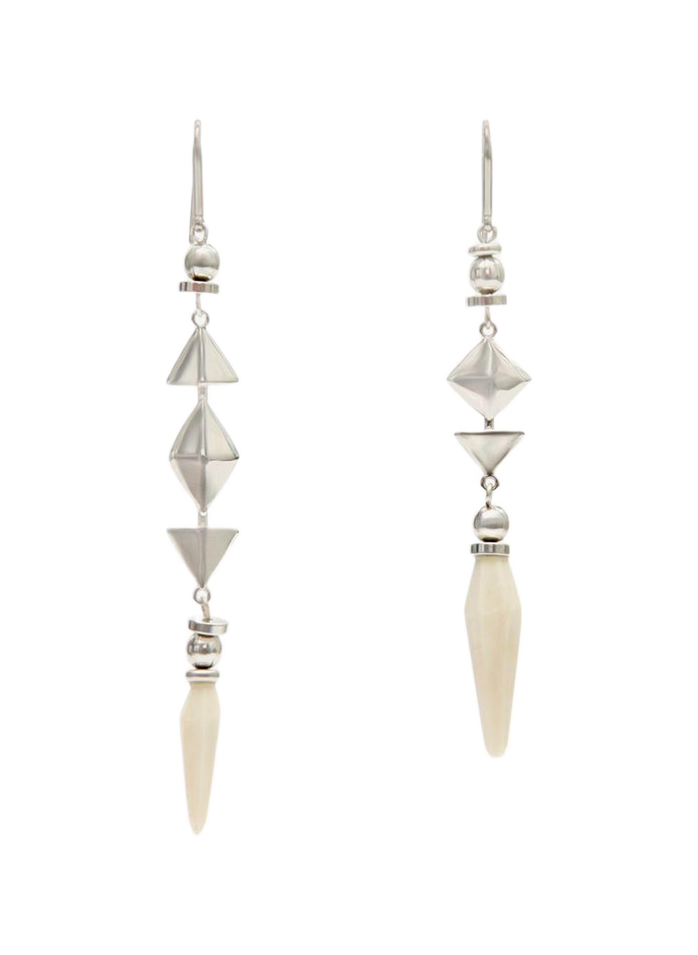 Asymmetrische Ohrringe Ida aus Büffelknochen ISABEL MARANT Weiss