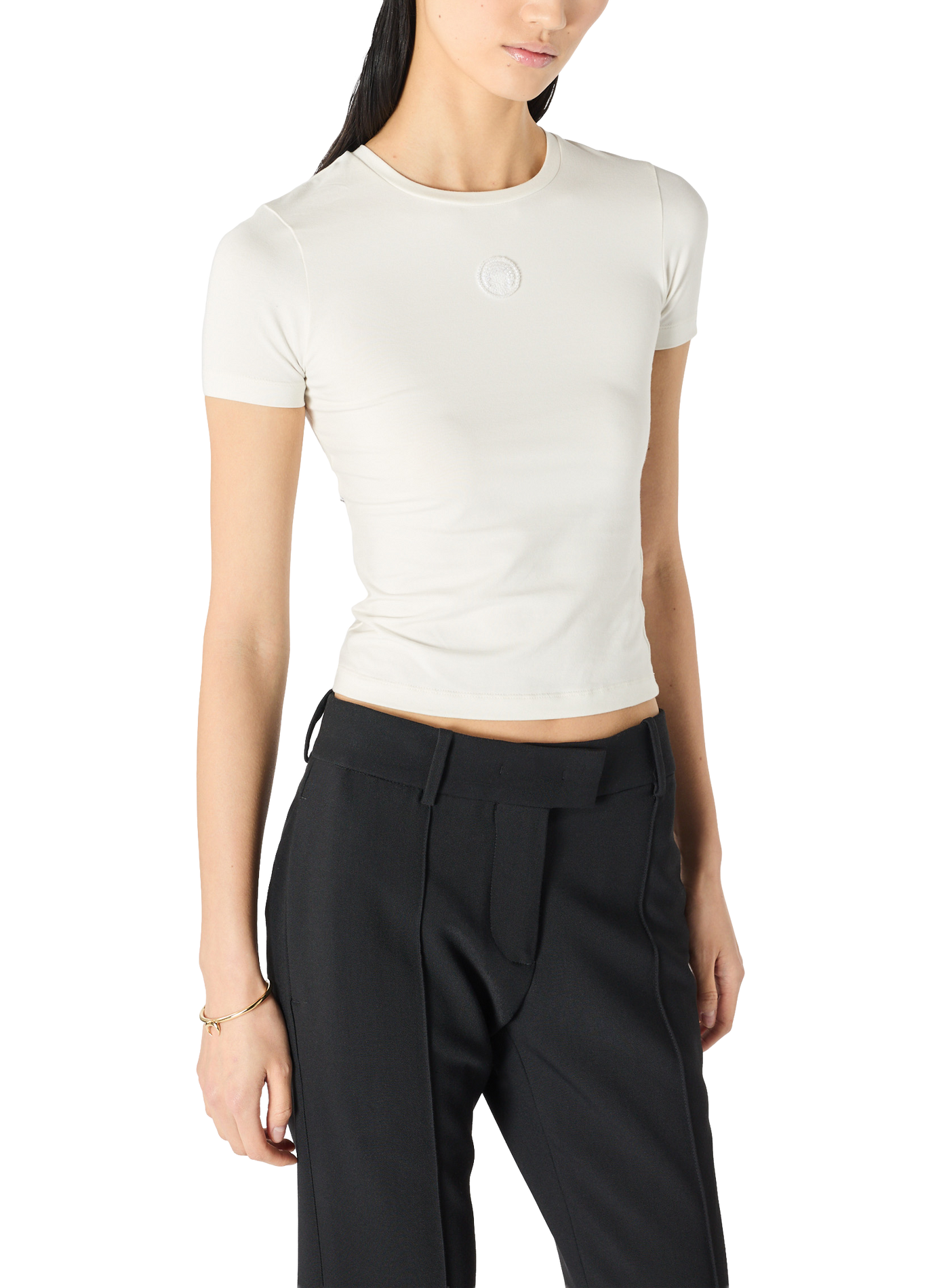 T-shirt baby fit avec logo perle MARINE SERRE Blanc
