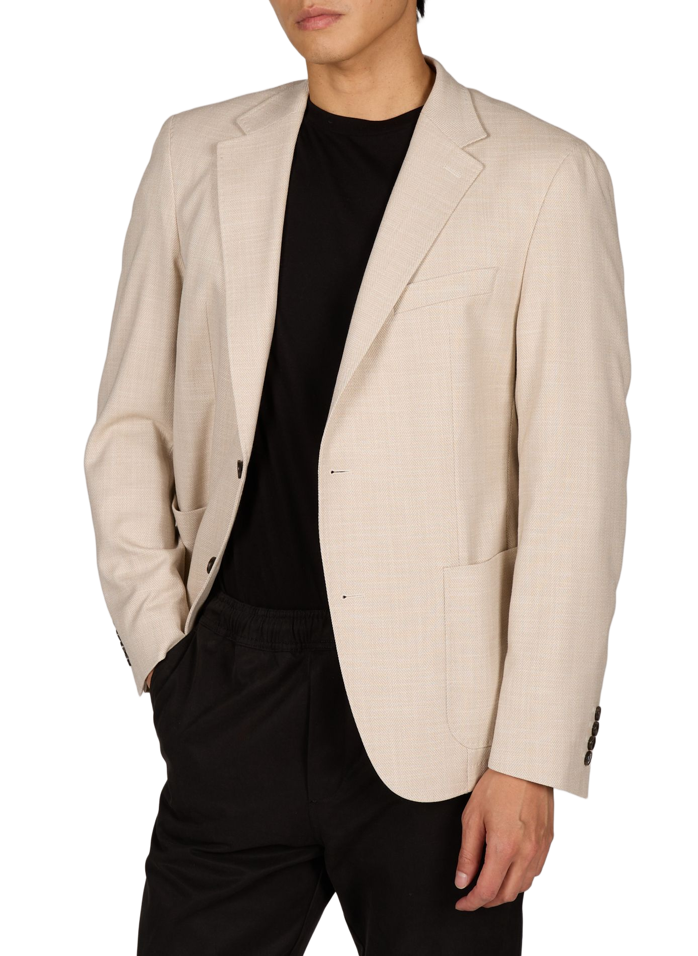 Gerader Blazer mit Reverskragen in Hahnentrittmuster STRELLSON Braun
