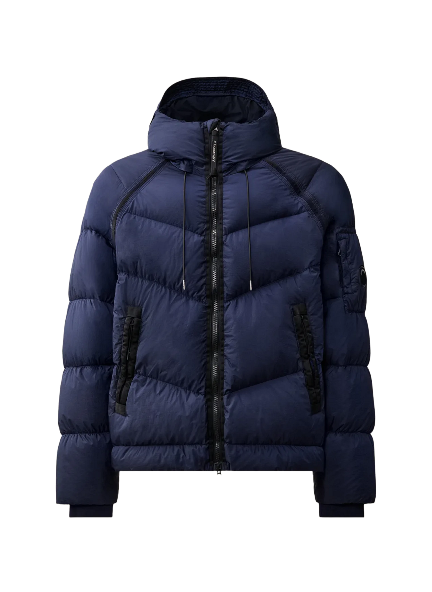 Quilted hooded Down jacket CP COMPANY Blue