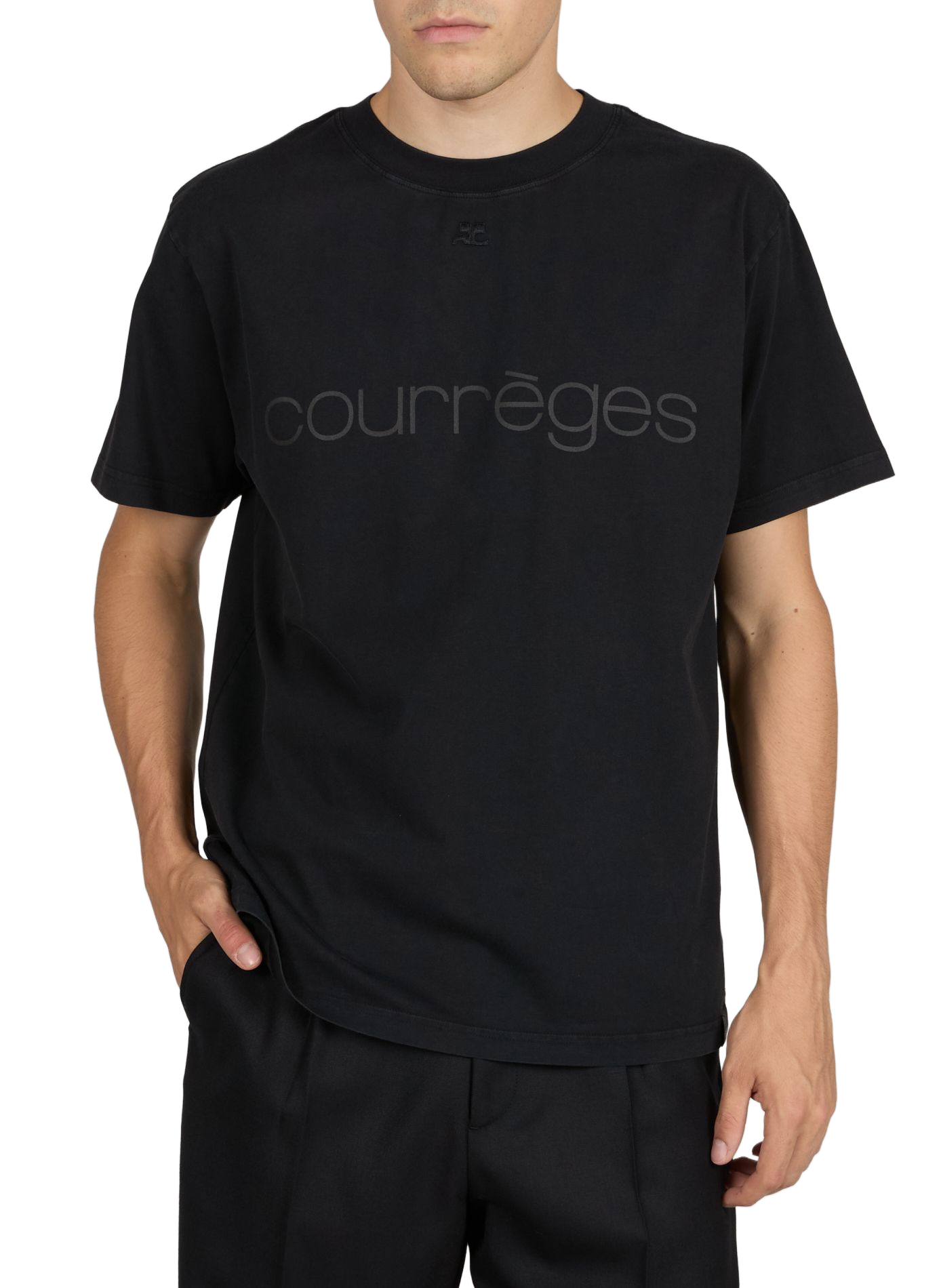 Straight-fit cotton T-shirt COURRÈGES Black