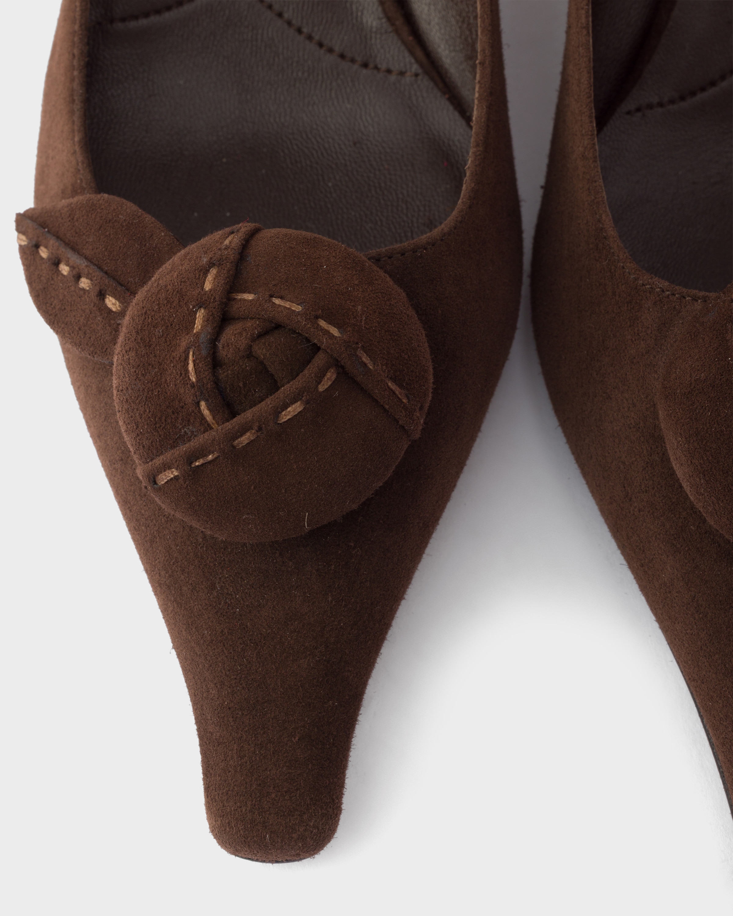 Escarpins en veau velours PRADA Marron