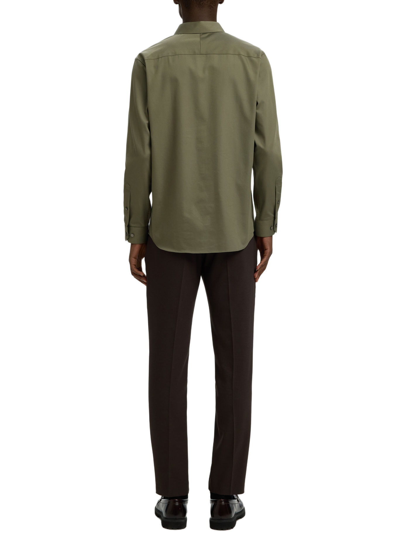 Slim-fit shirt in blended organic cotton | Groen SELECTED Heren