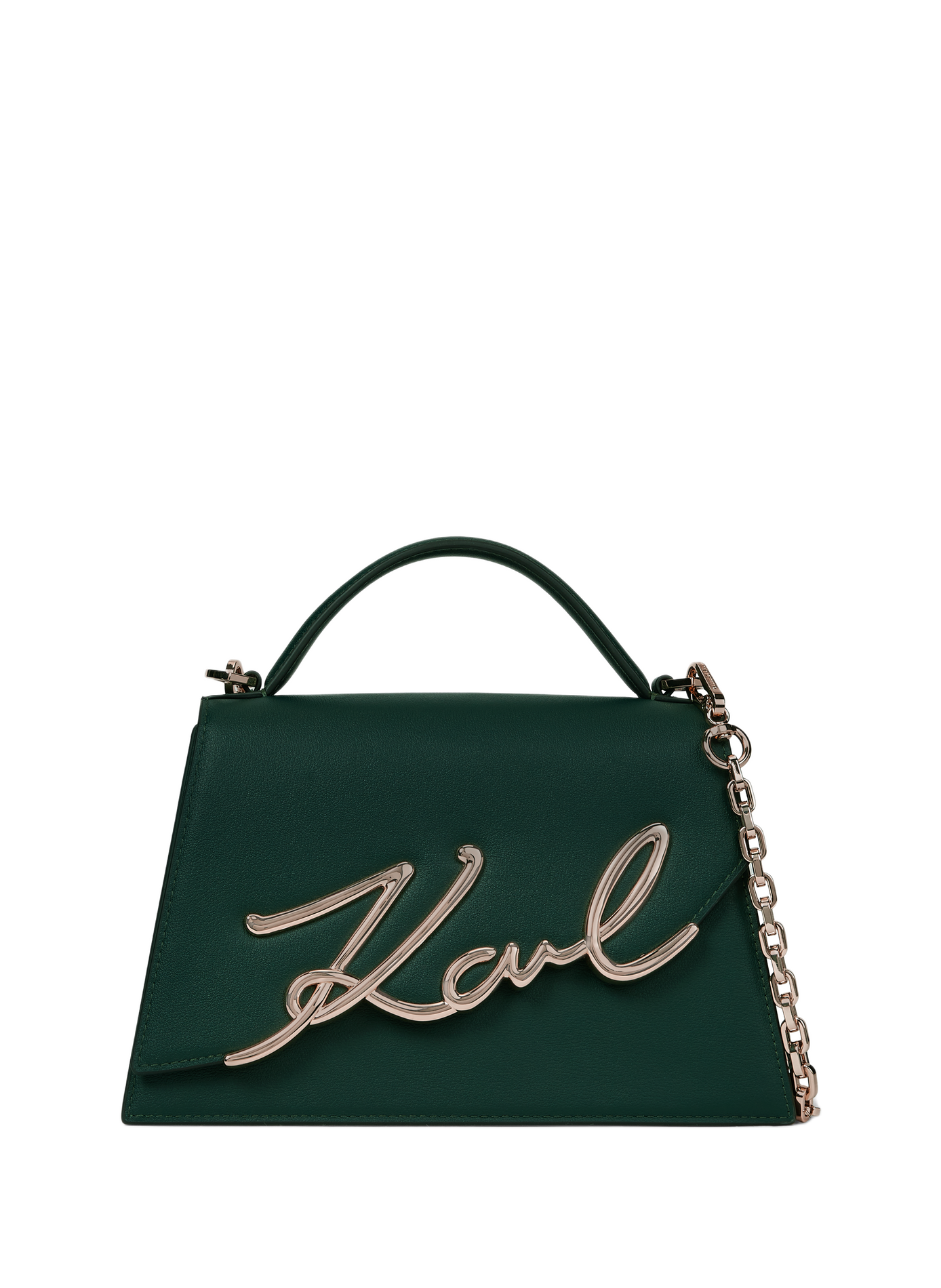 Leren handtas KARL LAGERFELD Groen