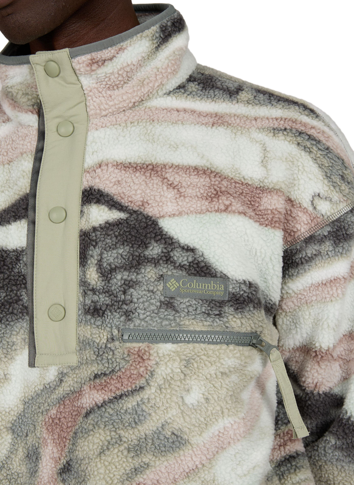 Helvetia printed fleece COLUMBIA Green