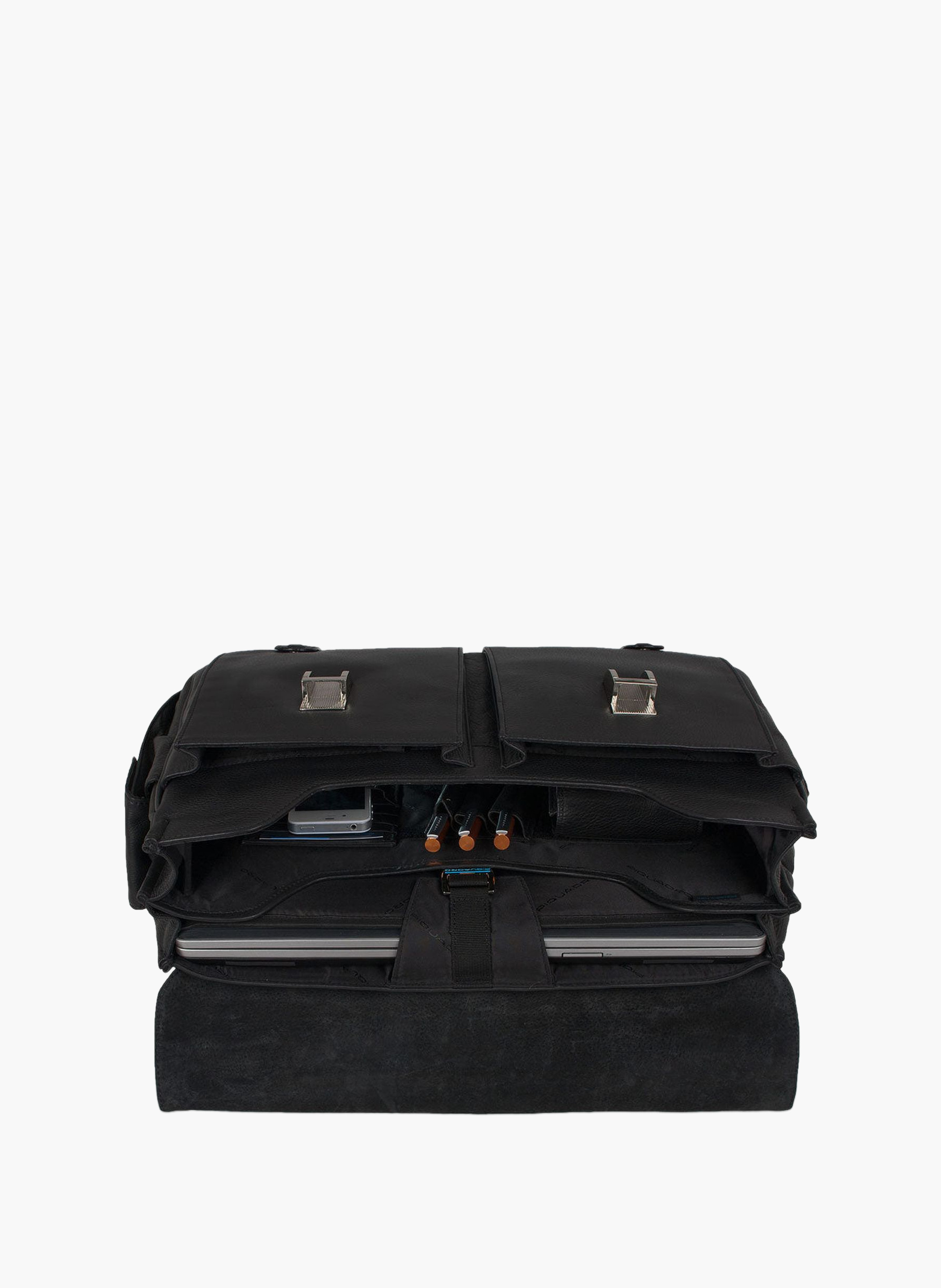 15,6" laptoptas, aanpasbaar tot rugzak PIQUADRO Zwart