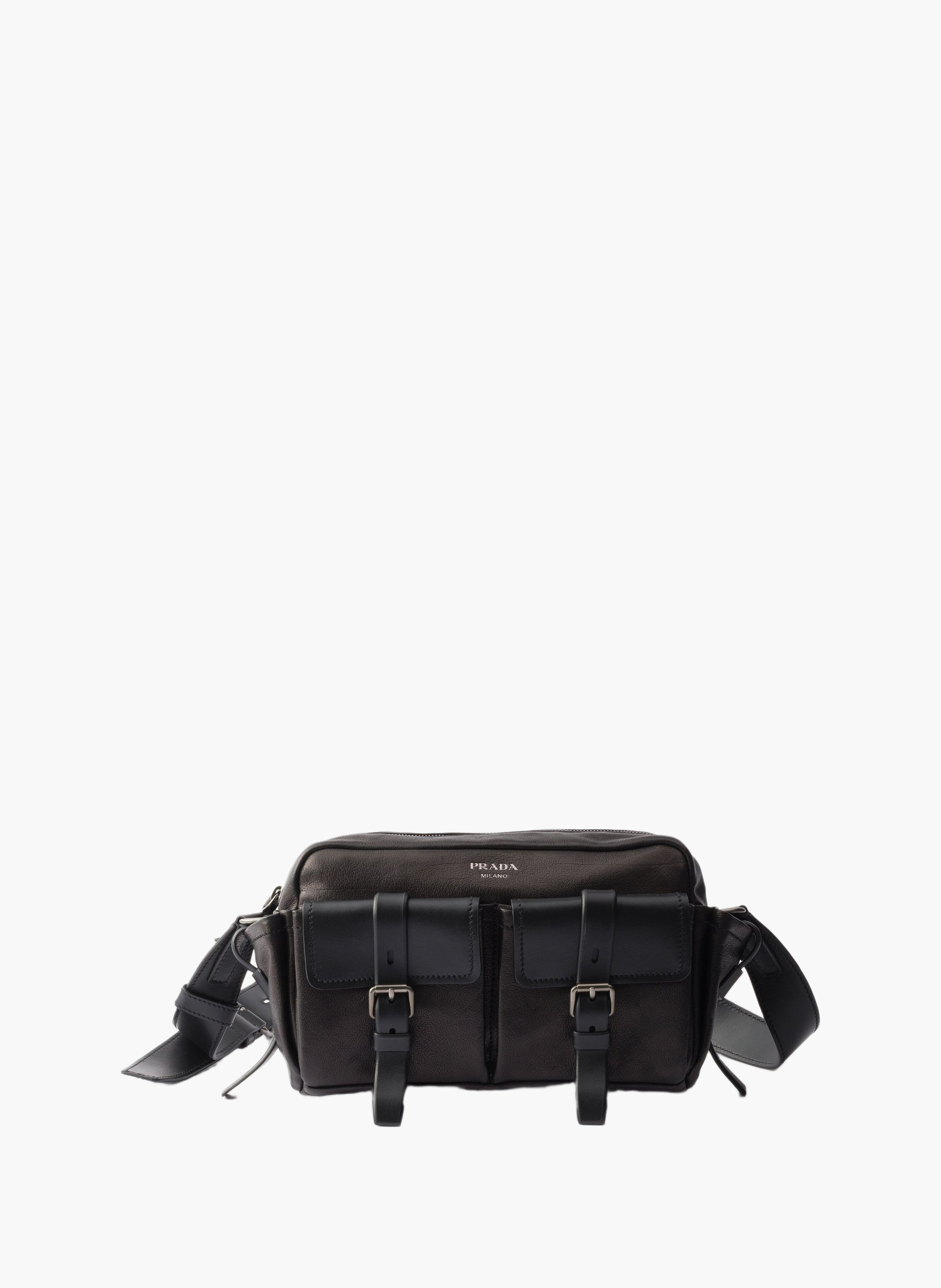 Sac porté épaule prada route en cuir PRADA Noir