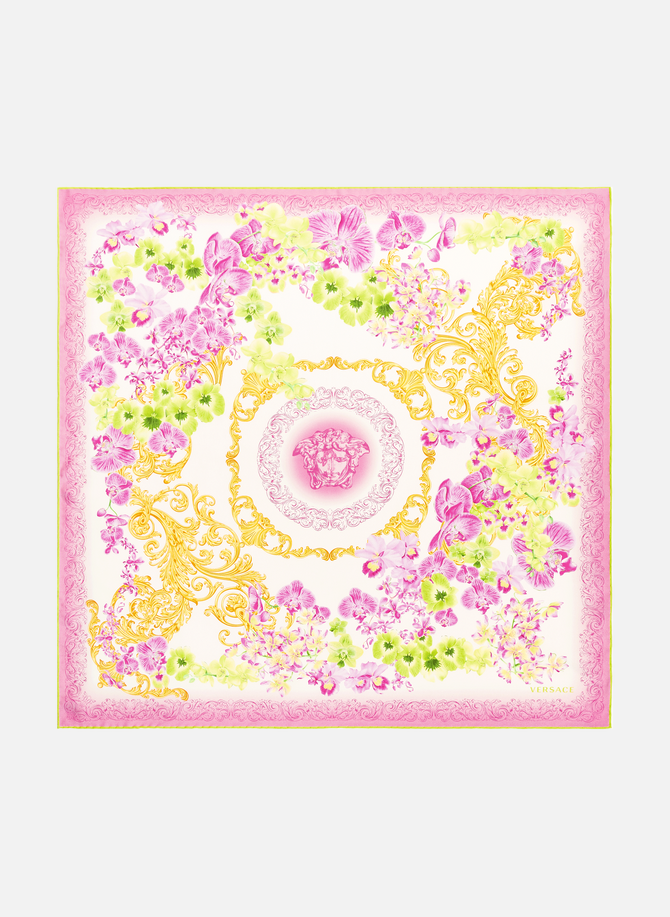 Baroque Orchids silk square scarf VERSACE